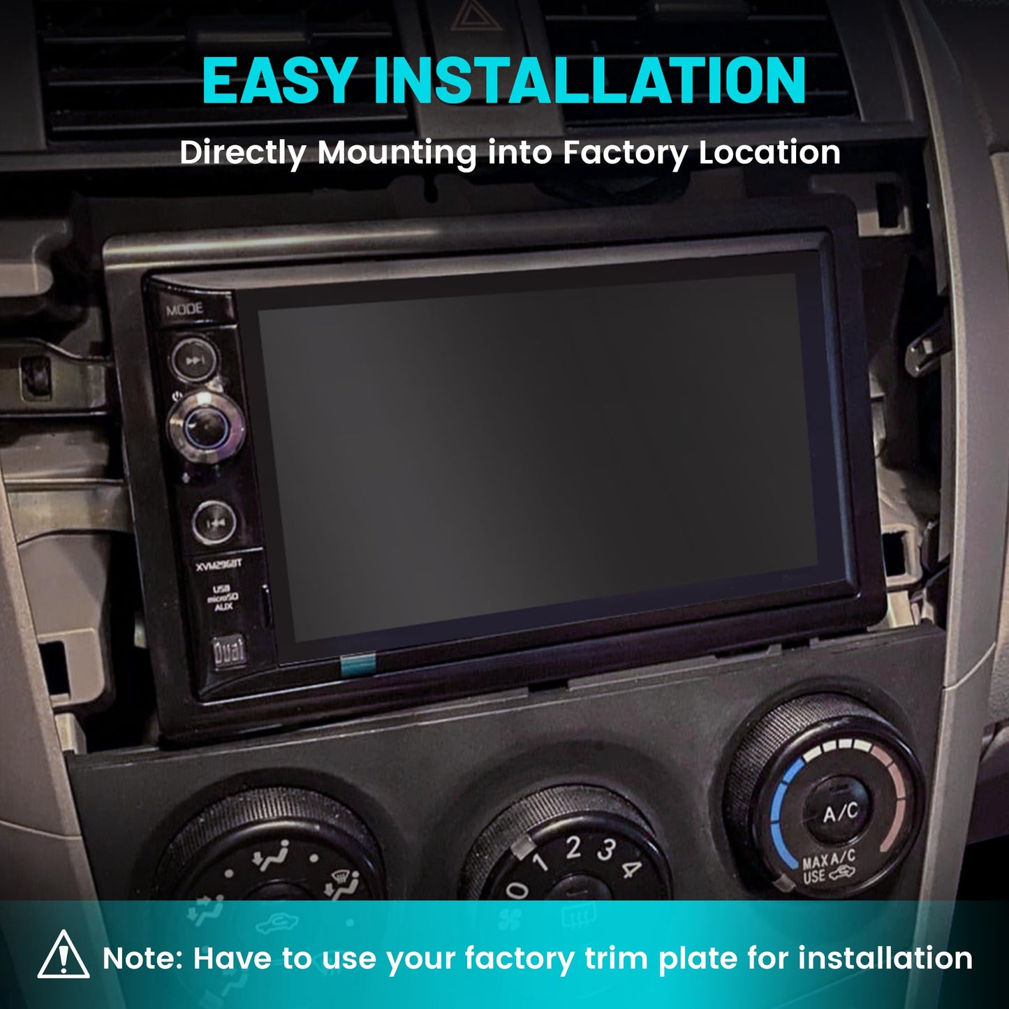 NuIth Double DIN Radio Dash Kit W/Radio Wire Harness for Honda CRV 2007-2011, Stereo Installation Kit for CRV, Double DIN Radio Install Kit for CRV