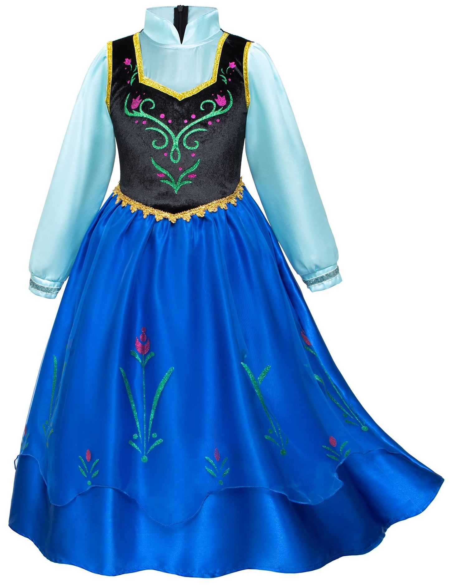 Princess Costumes Birthday Party Dress Up for Little Girls/Long Sleeve with Cape and Accessories 6-7 Years