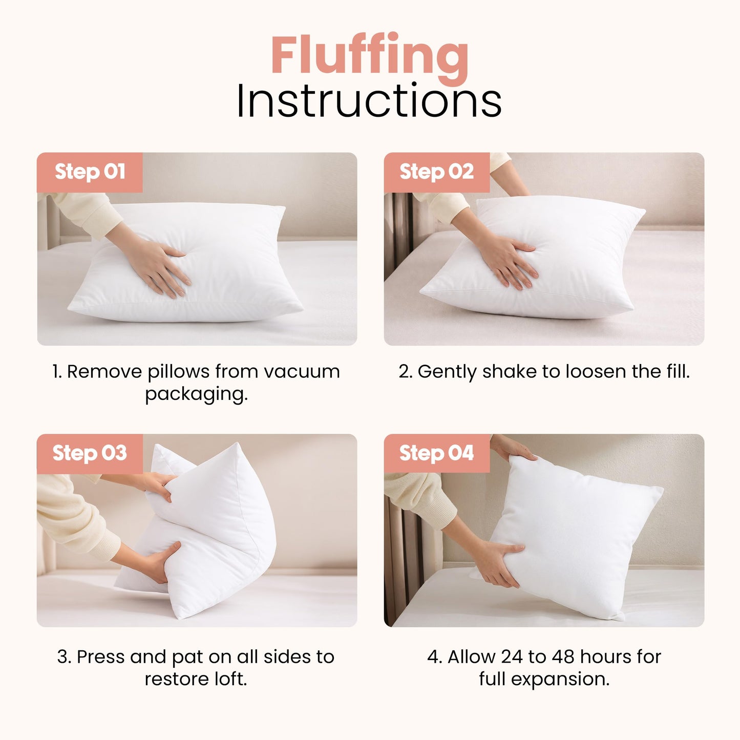 Utopia Bedding Throw Pillows Insert (Pack of 2, White) - 26 x 26 Inches Bed and Couch Pillows - Indoor Decorative Pillow