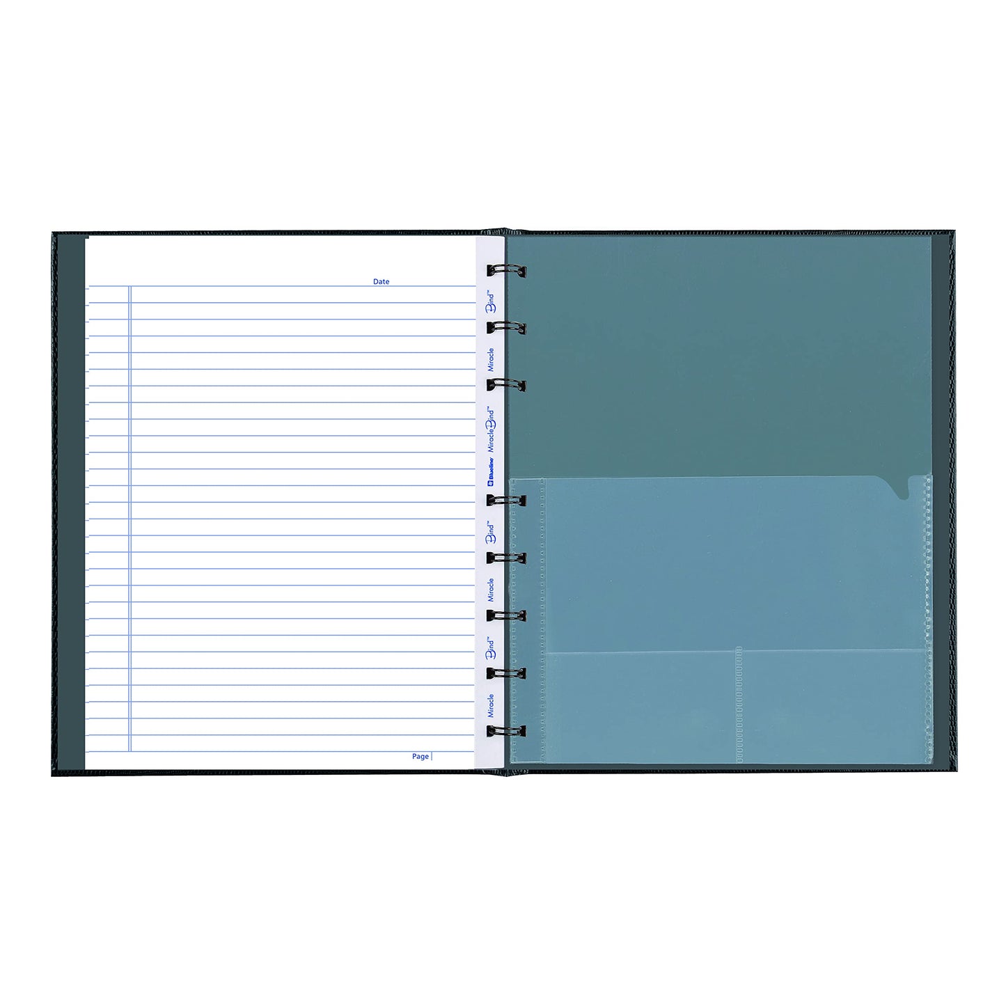 Blueline MiracleBind Notebook, Black, Lizard-Like, Hard Cover, 9.25" x 7.25", 150 Pages (AF9150.81)