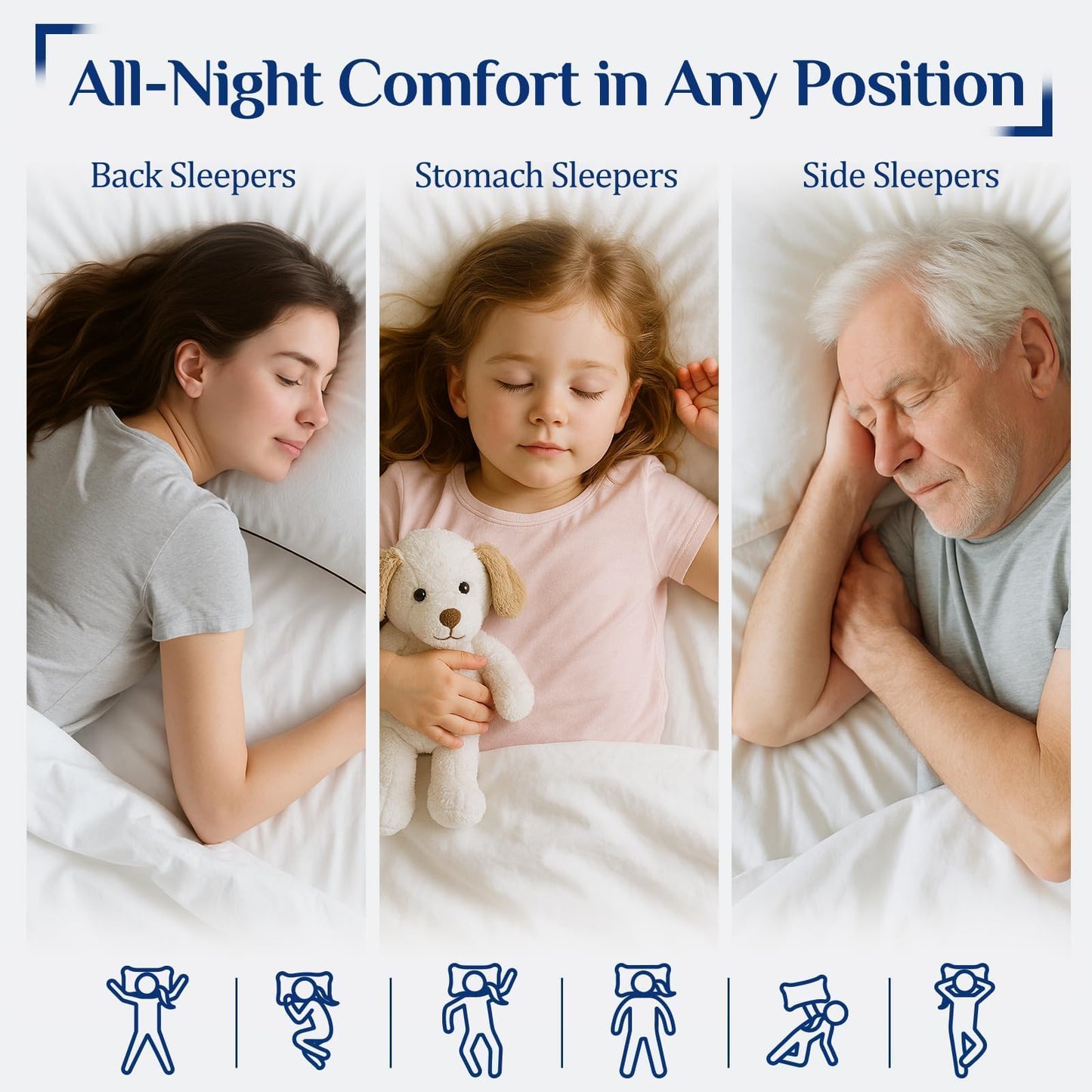 JOLLYVOGUE King Size Pillows 2 Pack for Sleeping, Soft and Supportive Bed Pillows for Side Back and Stomach Sleeper, Down Alternative Hotel Collection Pillows 2 Pack