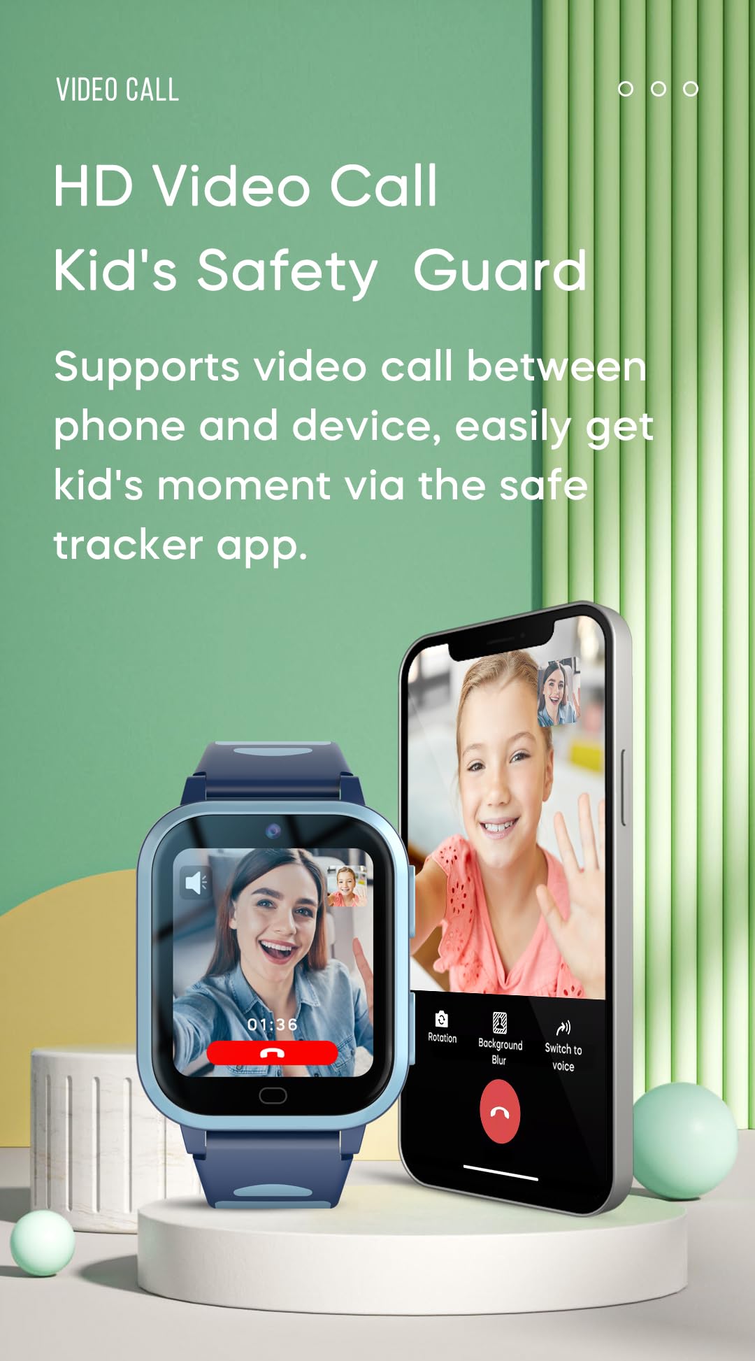 4G GPS Smart Watch for Kids,Kids Phone Smartwatch with Whatsapp Line,Anti-Lost Waterproof Video Phone Call Real-time Tracking Pedometer Voice Message Camera SOS Alarm Watch for Boys Girls Gifts(Blue)