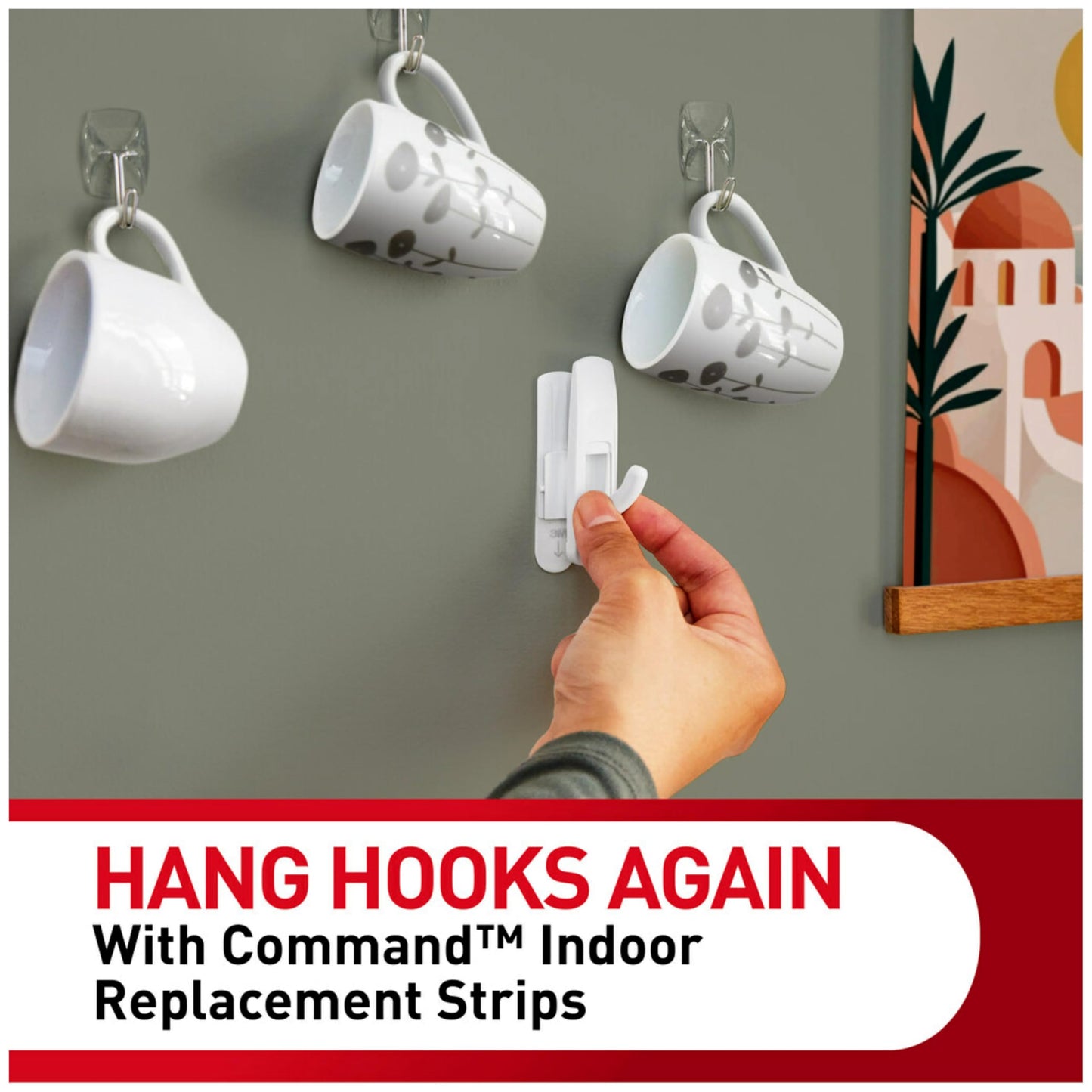 Command Large Refill Adhesive Strips, Damage Free Hanging Wall Adhesive for Large Indoor Wall Hooks, No Tools Removable Adhesives for Living Spaces, 20 White Command Strips