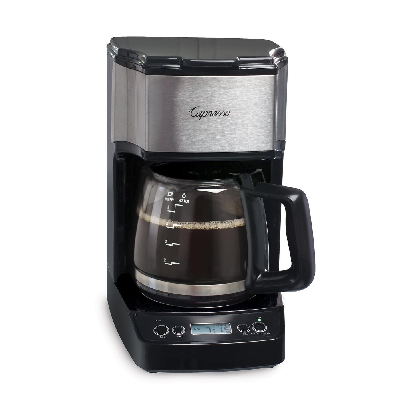 Capresso 426.05 5-Cup Drip Mini Coffeemaker, Black/Silver