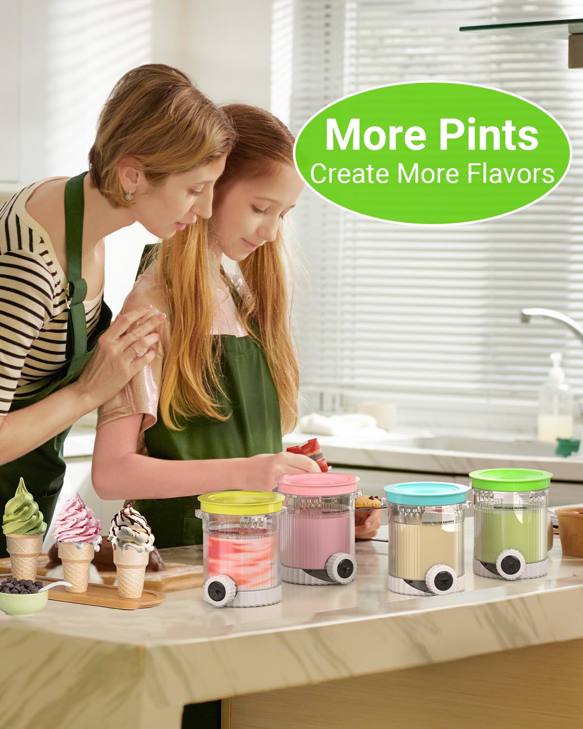 Mbetter NC700 CREAMi Pints and Lids Compatible with Ninja NC700 Series Swirl Ice Cream & Soft Serve Makers, 4 Pack