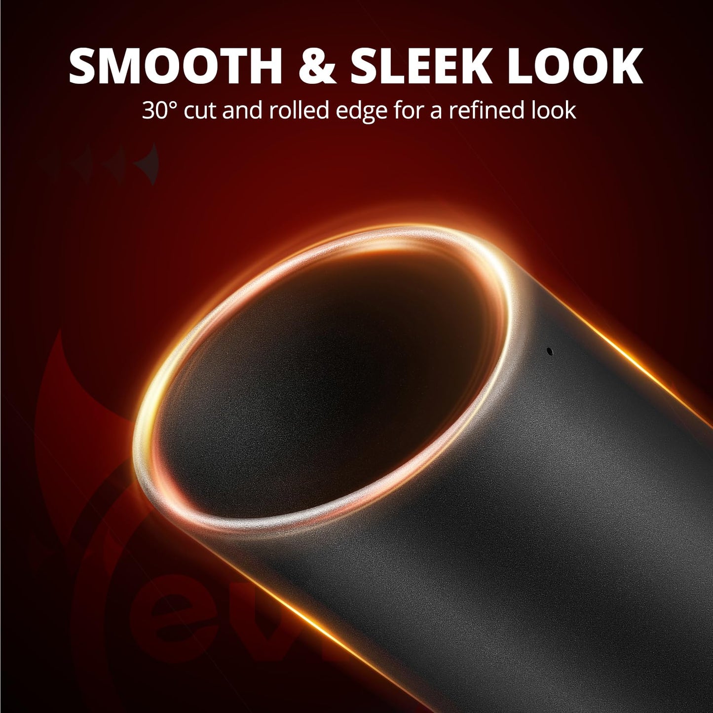 EVIL ENERGY Exhaust Tip 5" Inlet 6" Outlet 15" Length, Universal Bolt-On Black Powder Coated 201 Stainless Steel Tip for Diesel Trucks