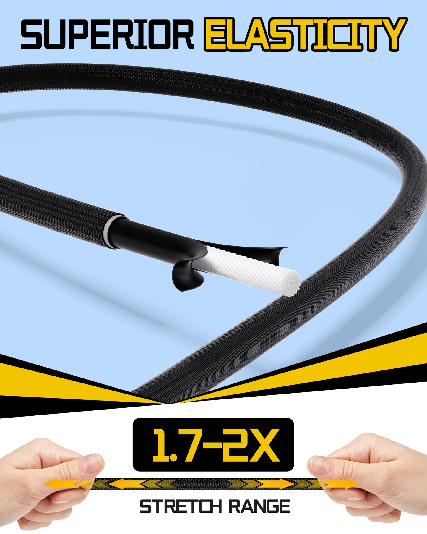 12 Inch Adjustable Carabiner Bungee Cords with Hooks, Easy to Adjust from 7" to 12", Black Bungee Straps with UV-Resistance & Superior Elasticity for Cargo, Bike, Luggage, Carts, Truck, etc (6 Pcs)
