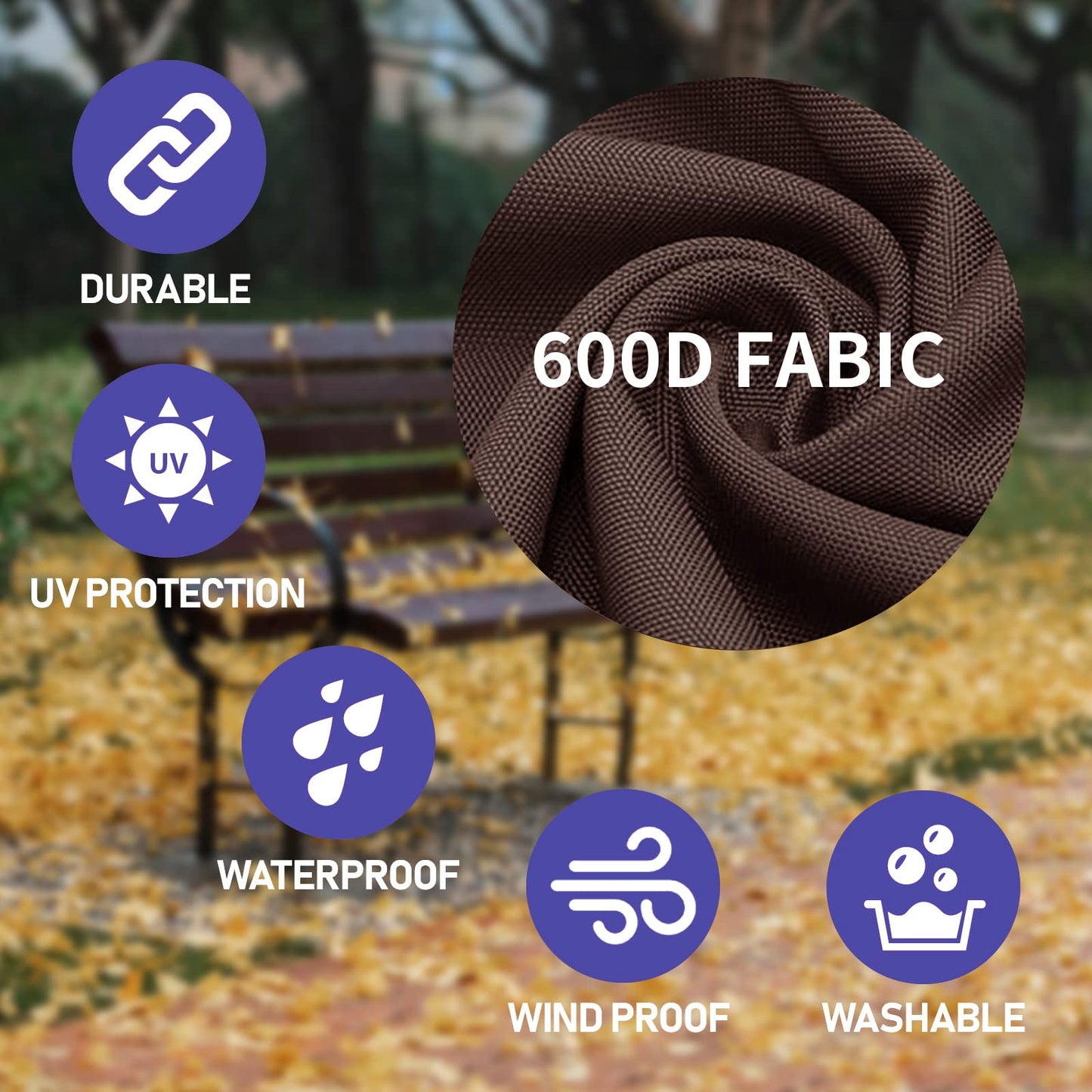 Roastove Patio Chair Covers, Heavy Duty & Waterproof, Fits up to 30W x 32D x 32H inches (4Pack), Beige & Brown