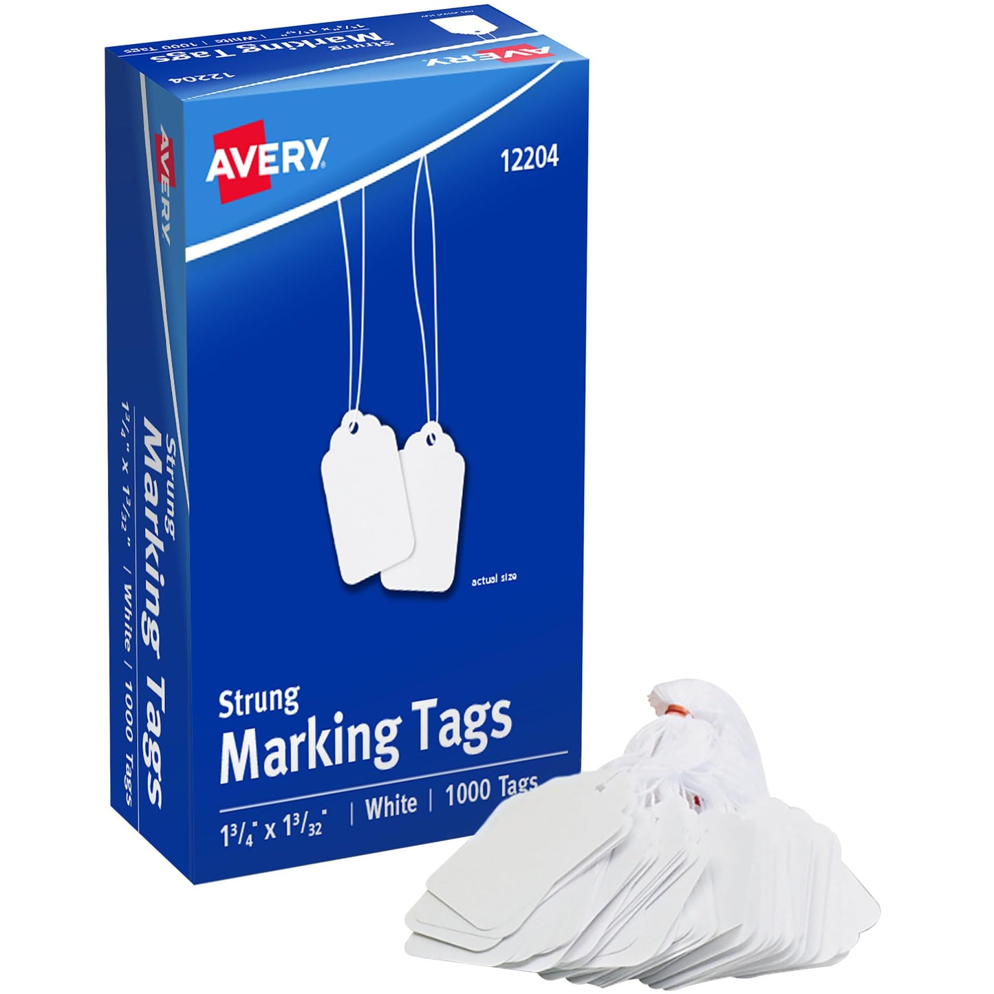 Avery Strung Marking Tags with String, White, Gift Tags with String, (1-3/4" x 1-3/32"), Pack of 1000