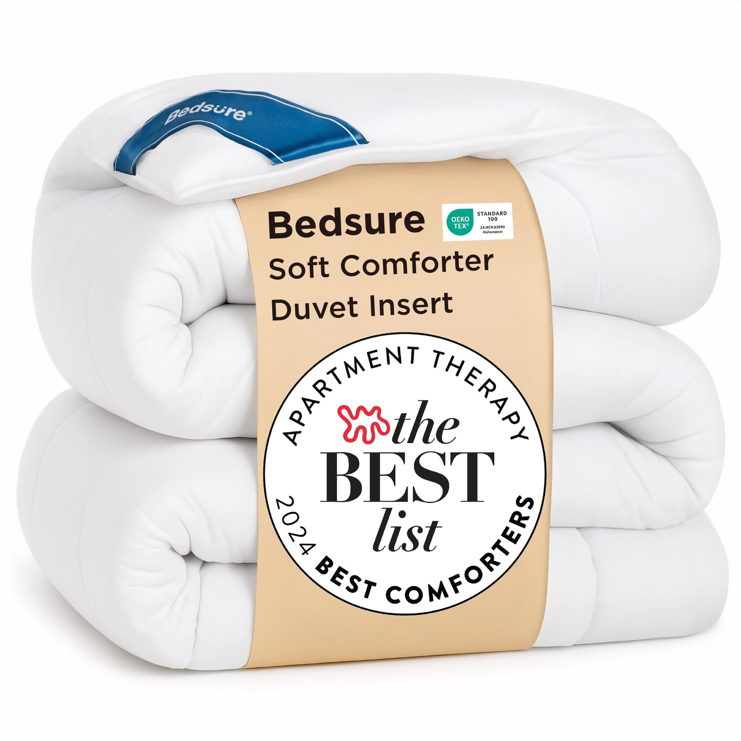 Bedsure White Duvet Insert Queen - Quilted Comforters Queen Size, All Season Duvet, GentleSoft Down Alternative Bedding, with 8 Tabs, Gifts for Women/Men, White, Queen 88 x 88 Inches