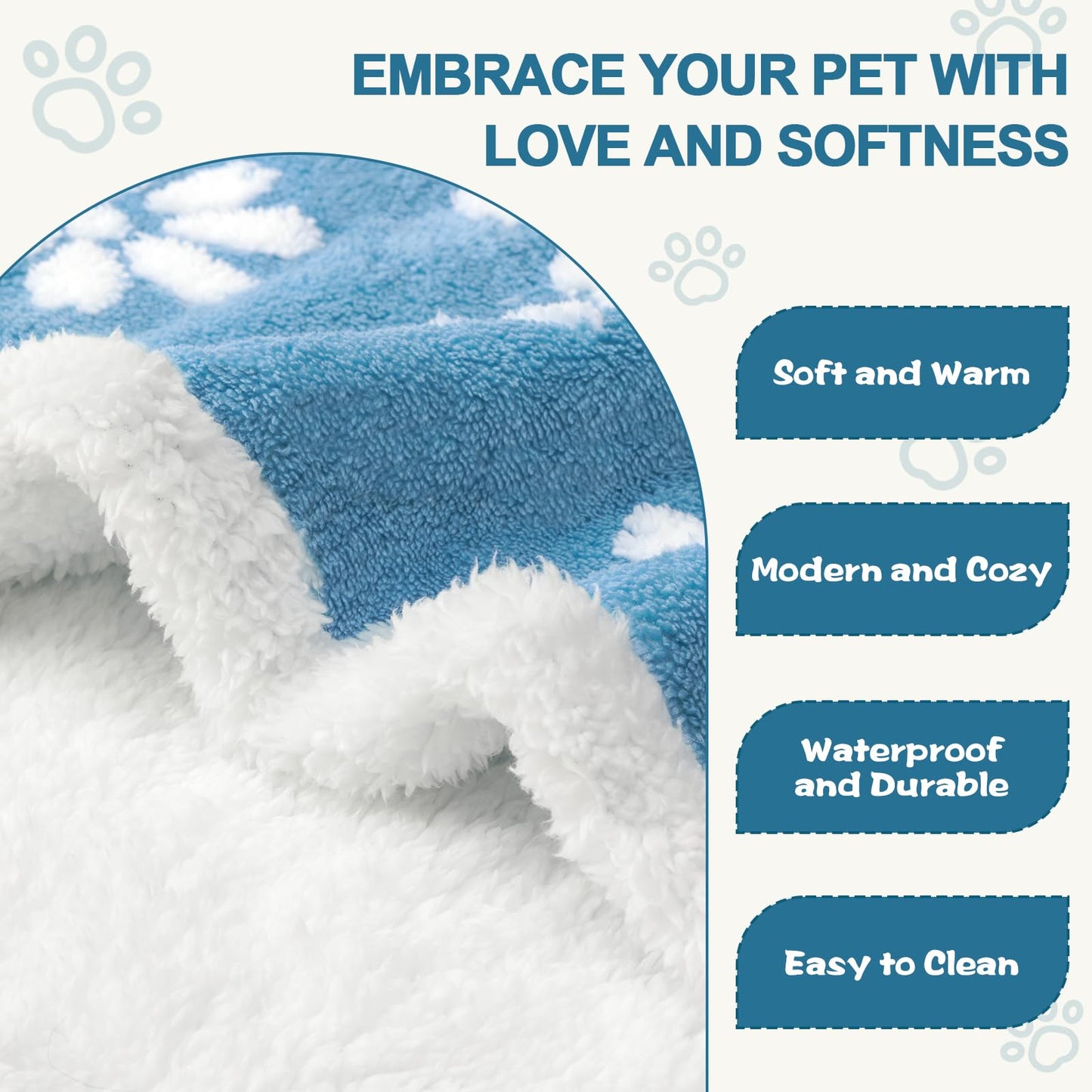 Yaning Waterproof Blanket for Dog Cat or Adult, Cute 3D Textured Flower Dog Blanket for Bed Couch Sofa, Soft Liquid Pee Proof Pet Furniture Protector, 60"x80", Blue