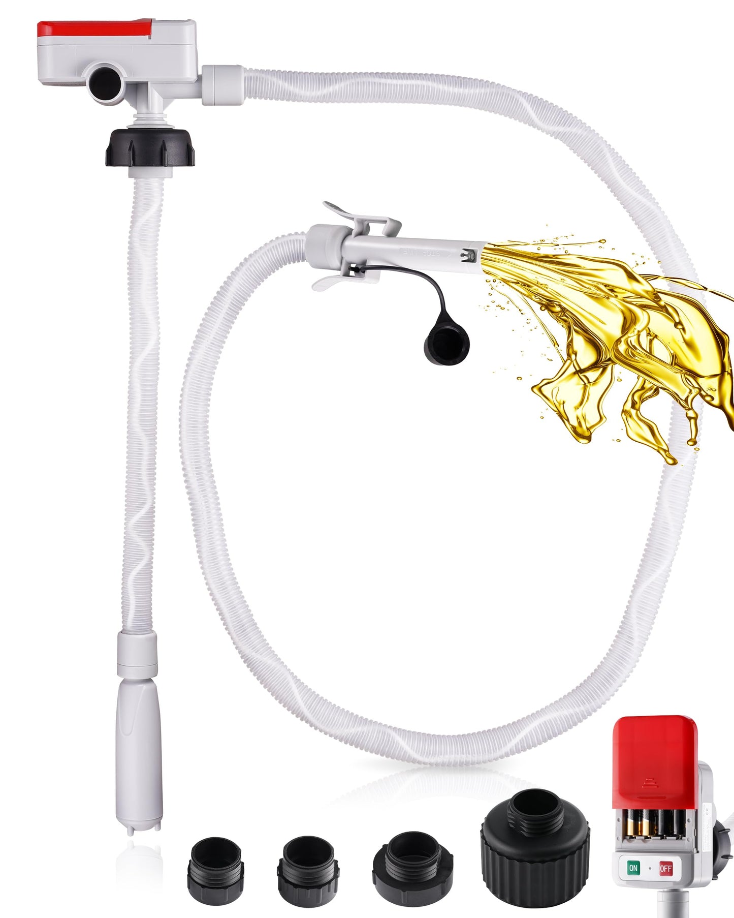 Faitio Battery Powered Gas Can Pump, Electric Fuel Transfer Pump for Gasoline, Diesel, Water, 3.4GPM High Flow Automatic Siphon Pump with Auto Stop, Portable Fuel Pump for 5Gal Gas Can, No Assembly