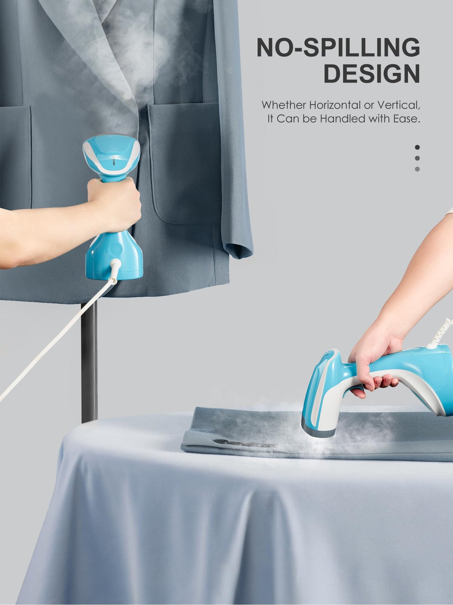 Handheld Steamer for Clothes 1200W, Clothes Steamer with Large 300ml Water Tank, Fast Wrinkle Remover Portable Garment Steamer, Ideal for Home, Office, Travel (Aqua)