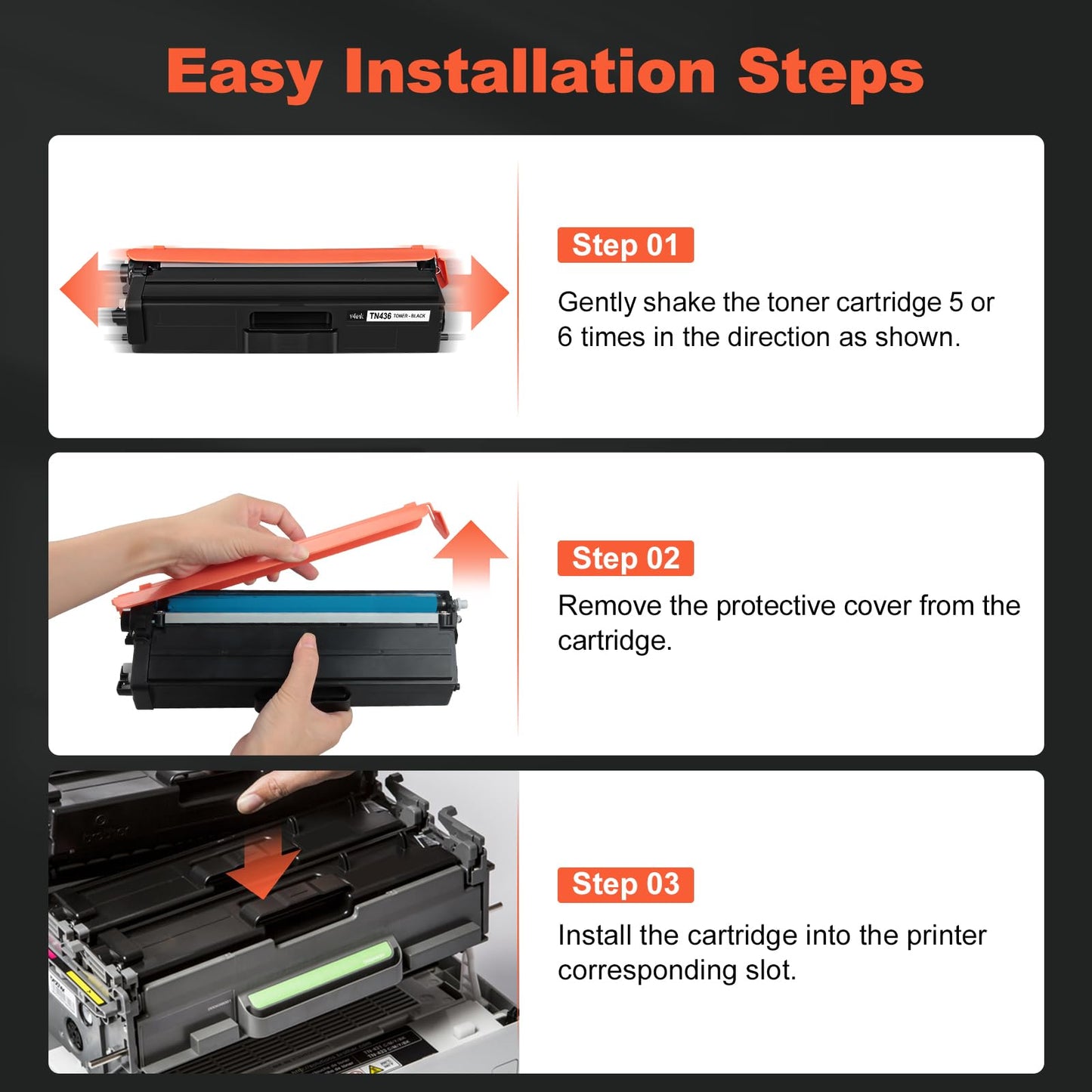 v4ink TN436 Toner Replacement for Brother TN436 TN 436 Toner Cartridge TN436BK TN436C TN436M TN436Y Set use for Brother HL-L8360CDW HL L9310CDW L8260CDW MFC-L9570CDW MFC-L8610CDW MFC-L8900CDW, 4 Pack