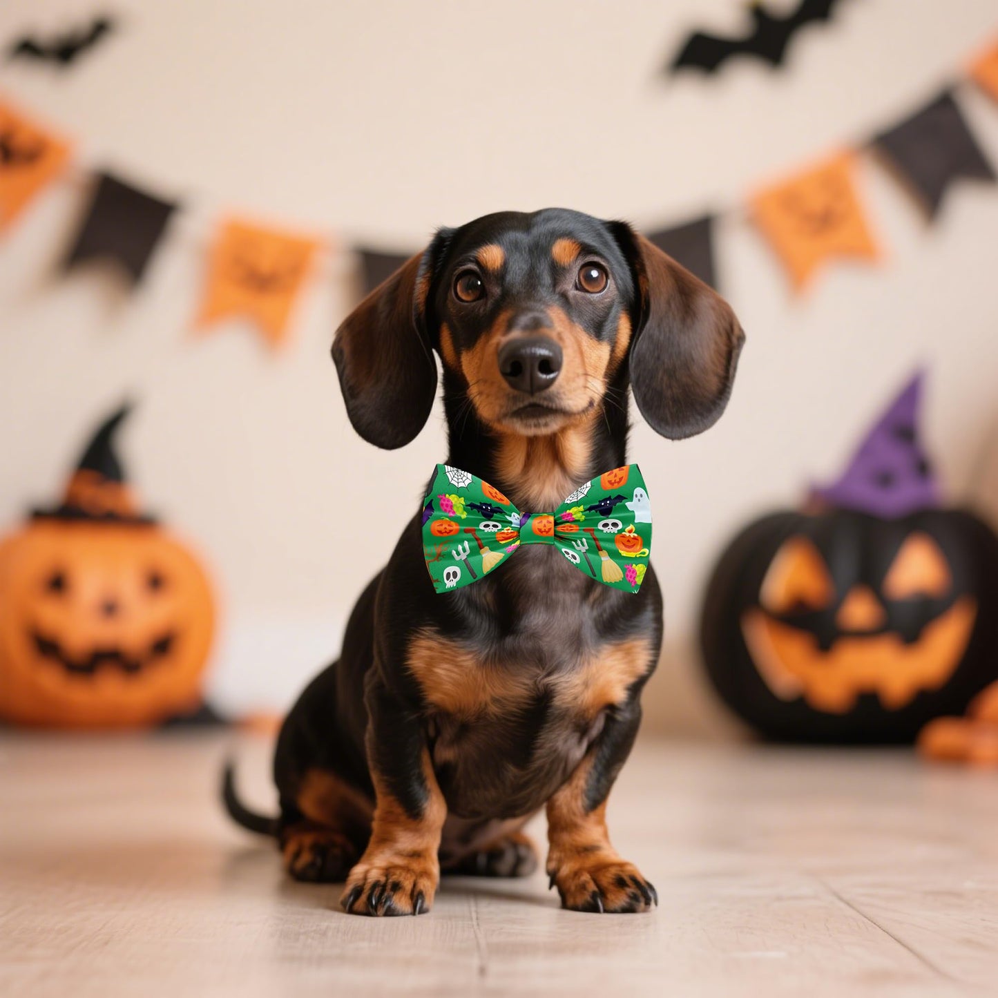 Pai Sence Halloween Dog Bow Ties for Small Dogs 30 PCS Dogs Bowties Bulk with Adjustable Ties Assorted Halloween Bow Ties Party Grooming S