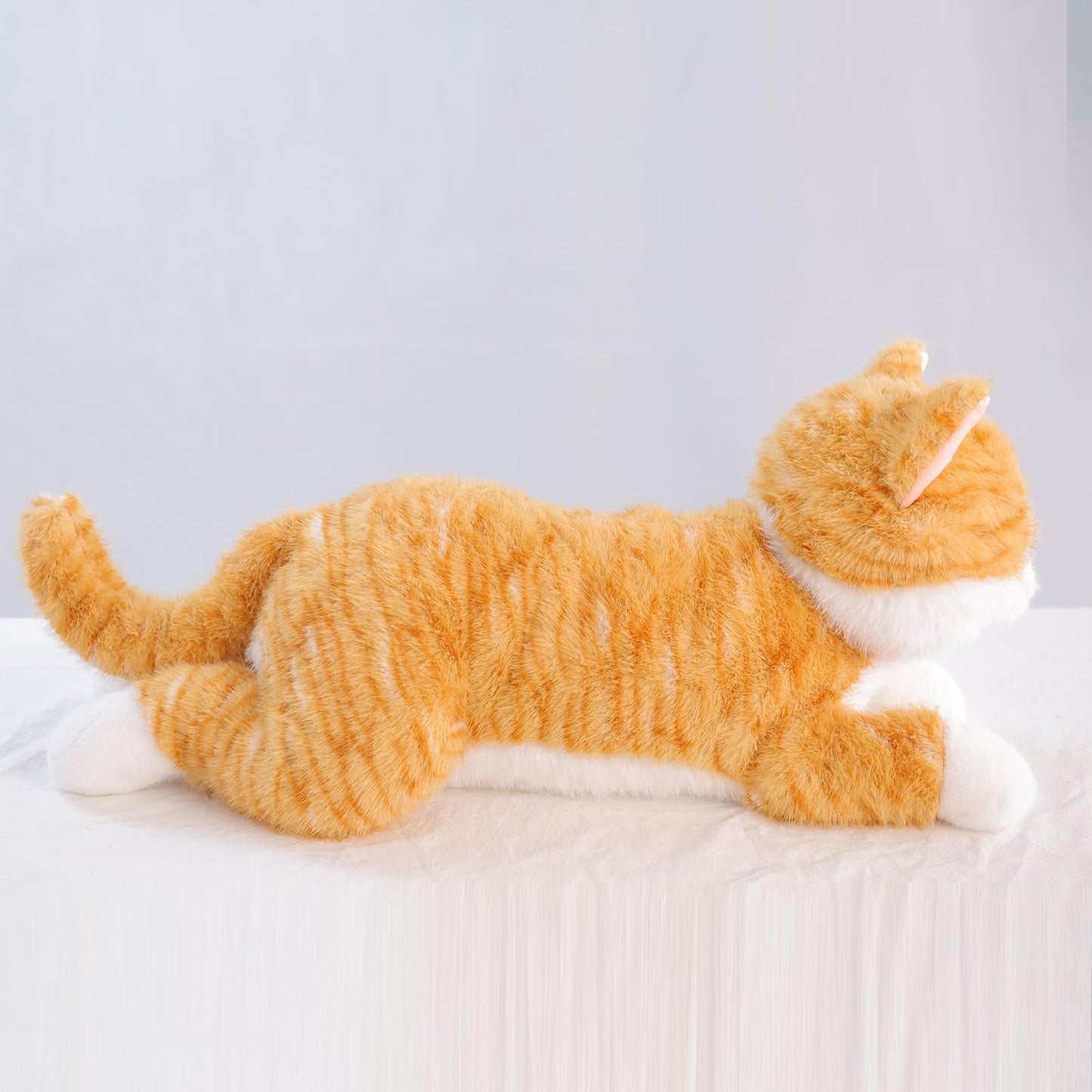 Weighted Stuffed Cat 19" 2Lbs, Realistic Cat Stuffed Animal for Kids and Adutls, Soft Orange Weighted Plush Animal Pillow Toy