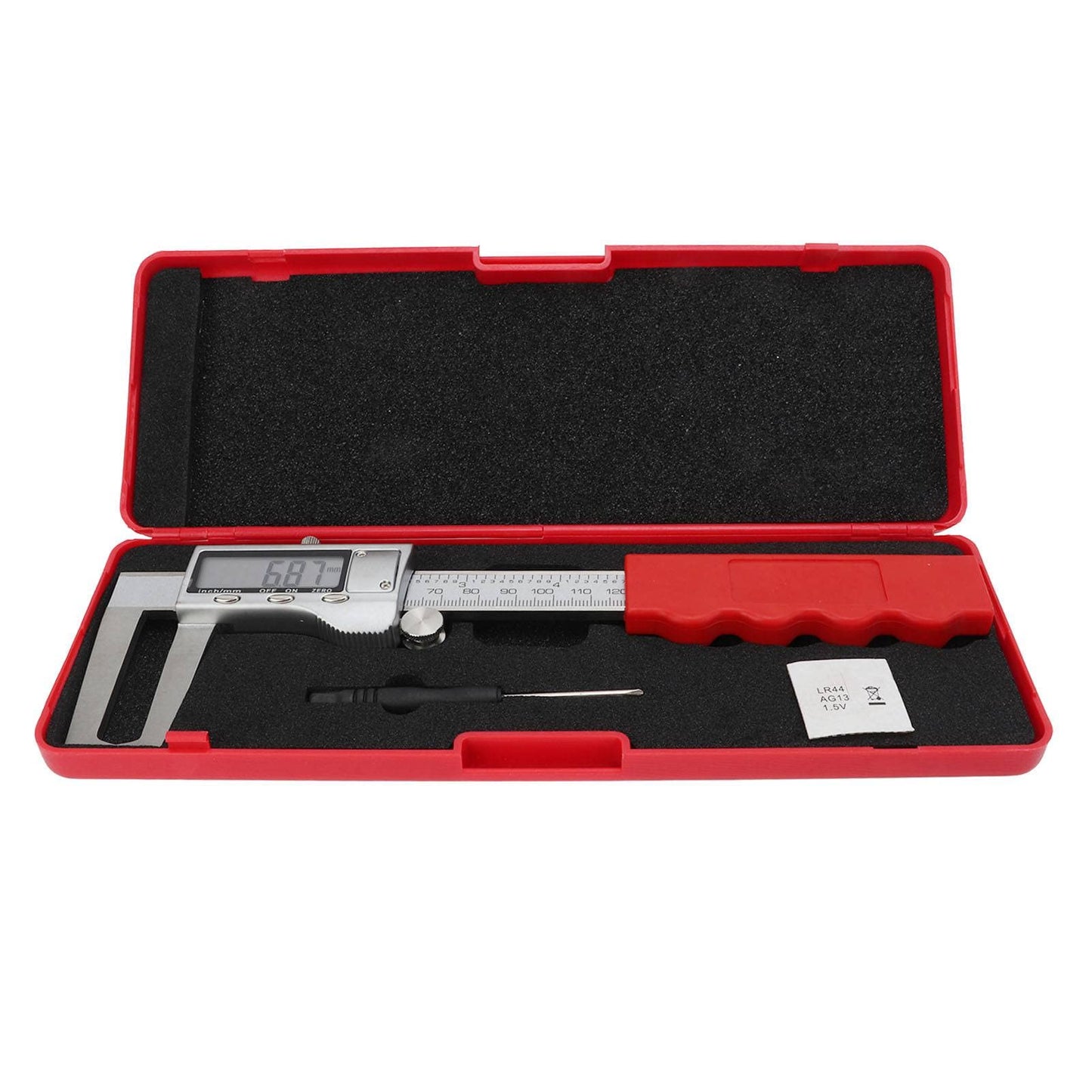 Aramox Disc Brake Rotor Caliper, Metal Disc Brake Rotor Micrometer Inch Metric Fractions Unit LCD Screen 0‑150mm High Accuracy Universal Measuring Tool