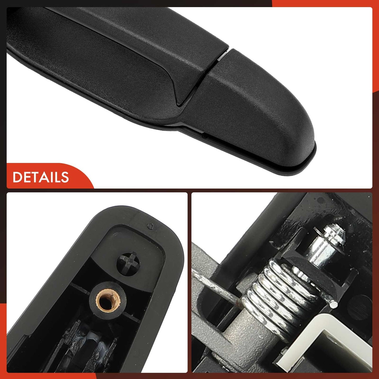 A-Premium Outside Exterior Door Handles Compatible with 2007 2008 2009 2010 2011 2012 2013 2014 Chevy Silverado 1500 Tahoe Suburban Avalanche & GMC Sierra Yukon, Textured Black, 2-PC Set, Front Side