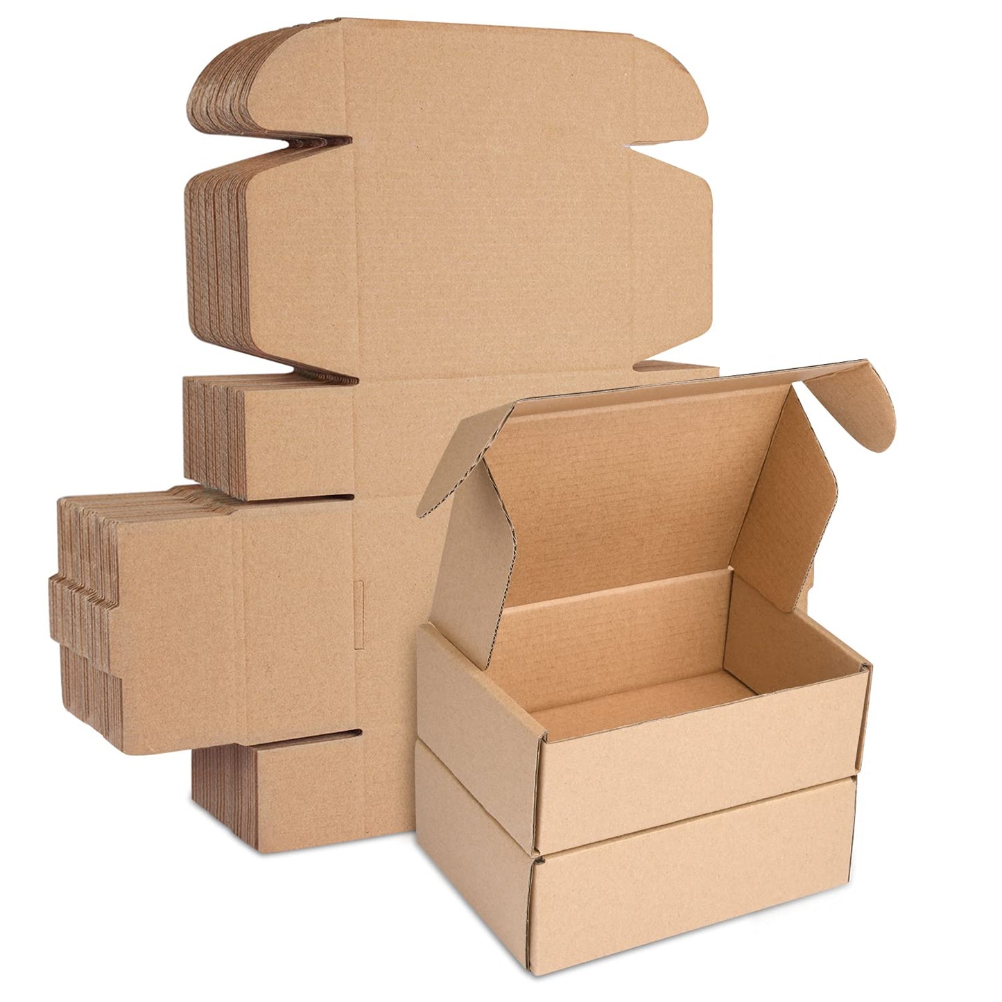 Corrugated Cardboard Shipping Boxes, 150x100x50mm (6"x4"x2") Small Parcel Boxes, Packaging Mailing Boxes for Business, Posting, Small Packet Shipping, Storing or Gift(Pack of 25)