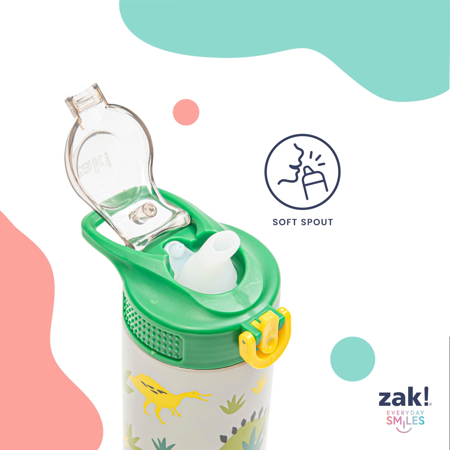 Zak Designs Disney and Pixar Toy Story Sage Kids Water Bottle for School or Travel, 14oz Stainless Steel Water Bottle with Straw, Handle, and Leak-Proof, Pop-Up Spout Cover (Woody, Buzz & Friends)