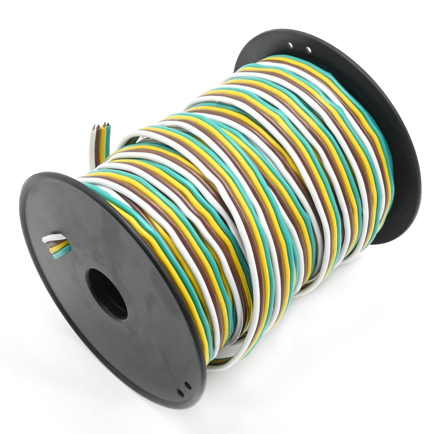 Vkinman 100FT 14 Gauge Trailer Wiring Harness Kit, 4-Way Bonded, Marine Trailer Wiring