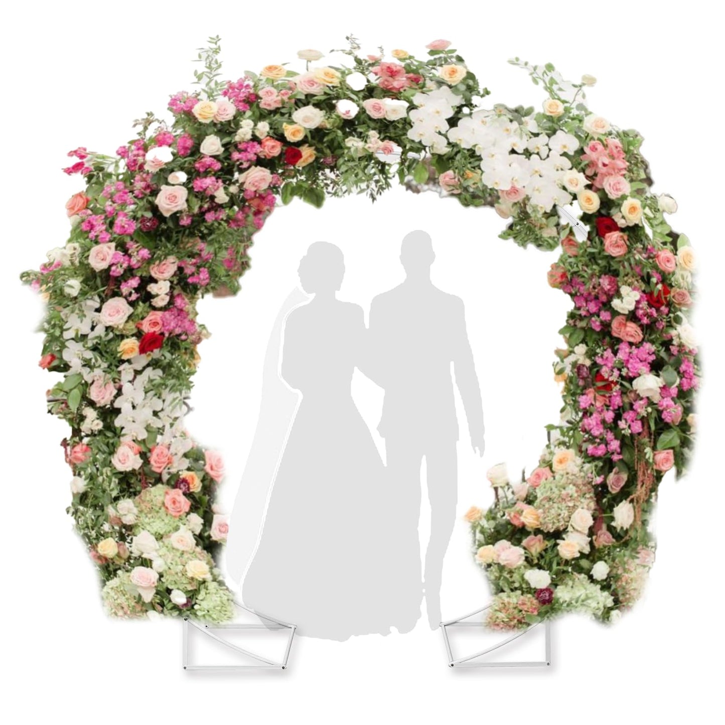 Heyfurni 200cm Round Garden Arch,Wedding Arch,Balloon,Metal Circle Backdrop Stand for Parties, Balloons, Baby Showers, Birthday Celebrations,6.6ftArch, Easy Assembly,200 x100cm, Sqaure, Metal