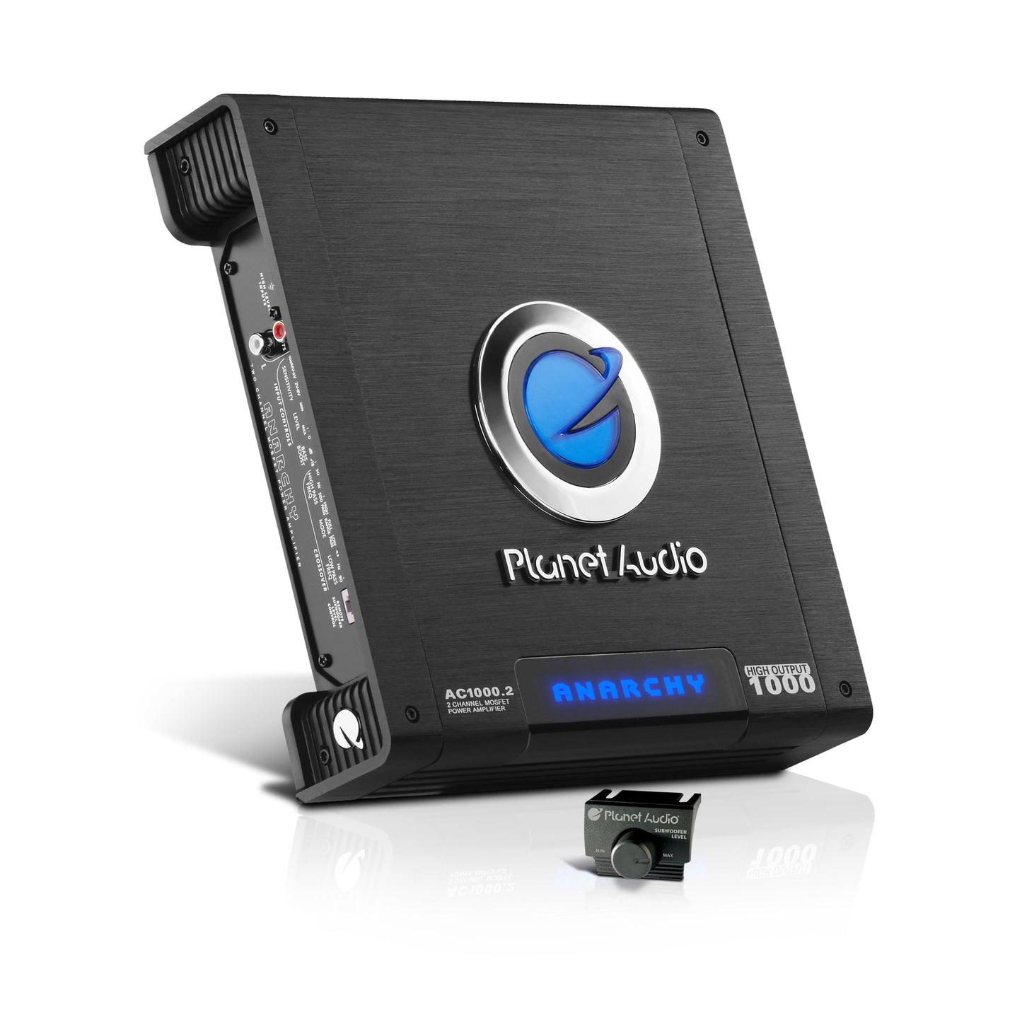 Planet Audio AC1000.2 Anarchy 1000 Watt, 2 Channel, 2/4 Ohm Stable Class A/B, Full Range, Bridgeable, MOSFET Car Amplifier with Remote Subwoofer Control