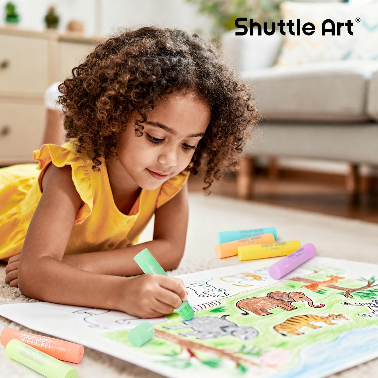 Tempera Paint Sticks, 20 Pastel Colors, Solid Tempera Paint for Kids, Super Quick Drying, Works Great on Paper Wood Glass Ceramic Canvas
