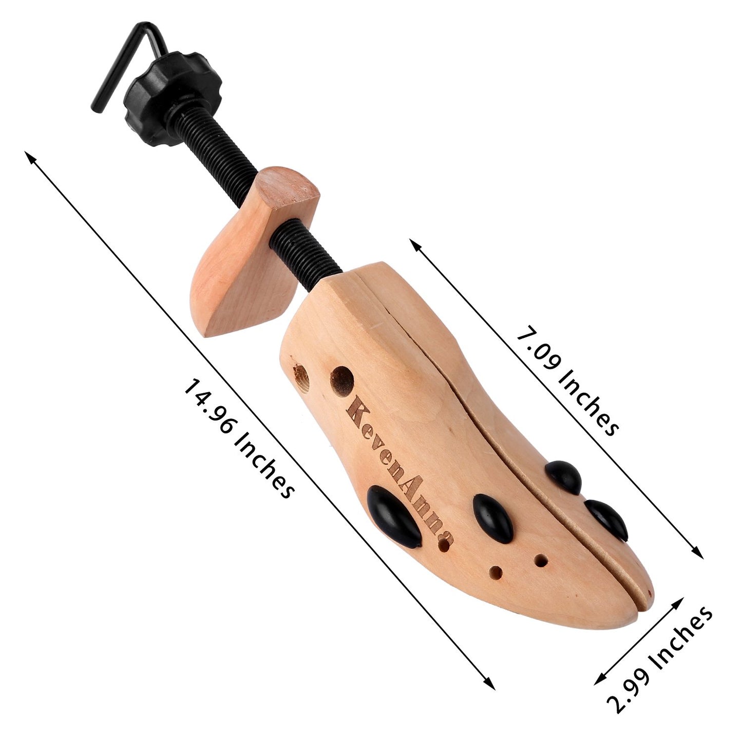 KevenAnna Pair of Premium Professional 2-way Wooden Shoe Trees, Wooden Shoe Stretcher for Men or Women (Large)