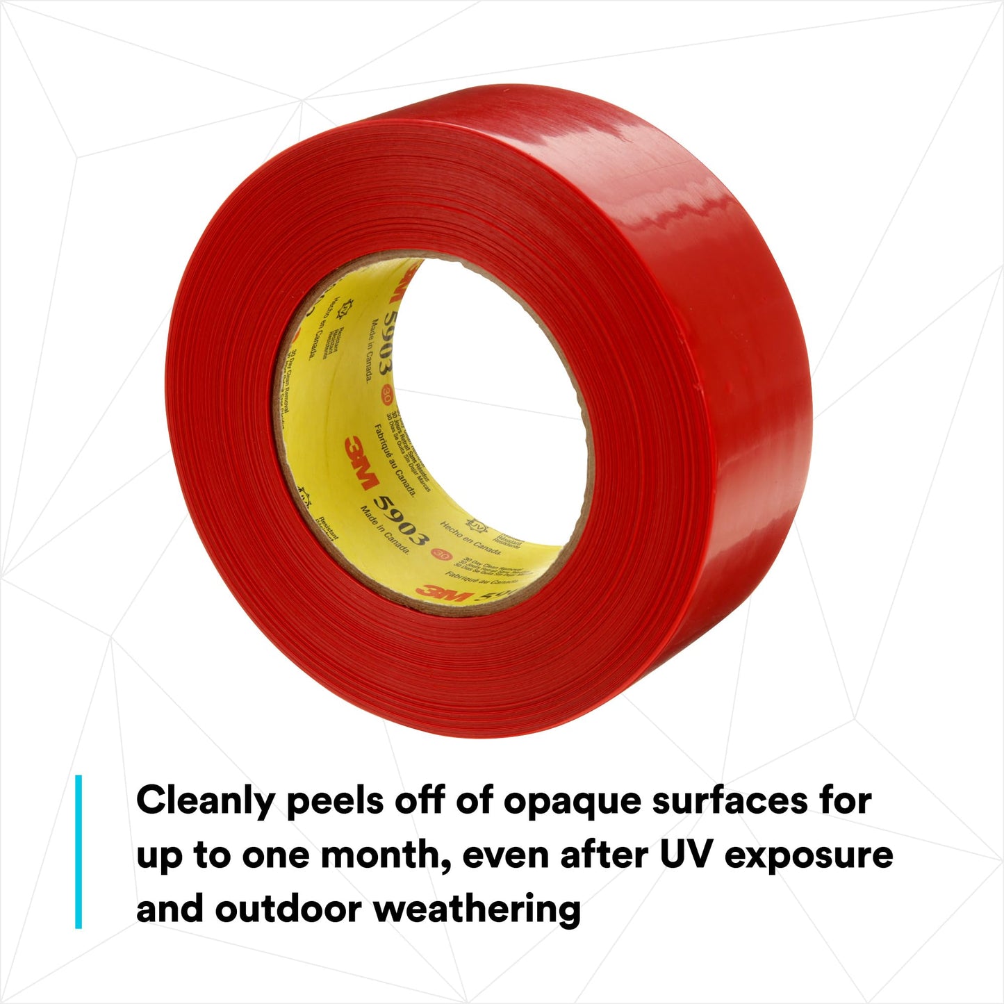 3M Outdoor Masking Poly Tape 5903 Red, 48 mm x 54.8 m (Pack of 1)