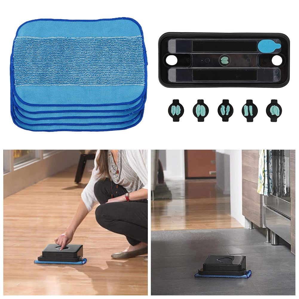 Tookie 11pcs Reservoir Pad Set, Vacuum Cleaner Mop Pad Compatible for Braava 380 380T 380T, Reservoir Pad Wick Cap & Mop(Size:11pcs)