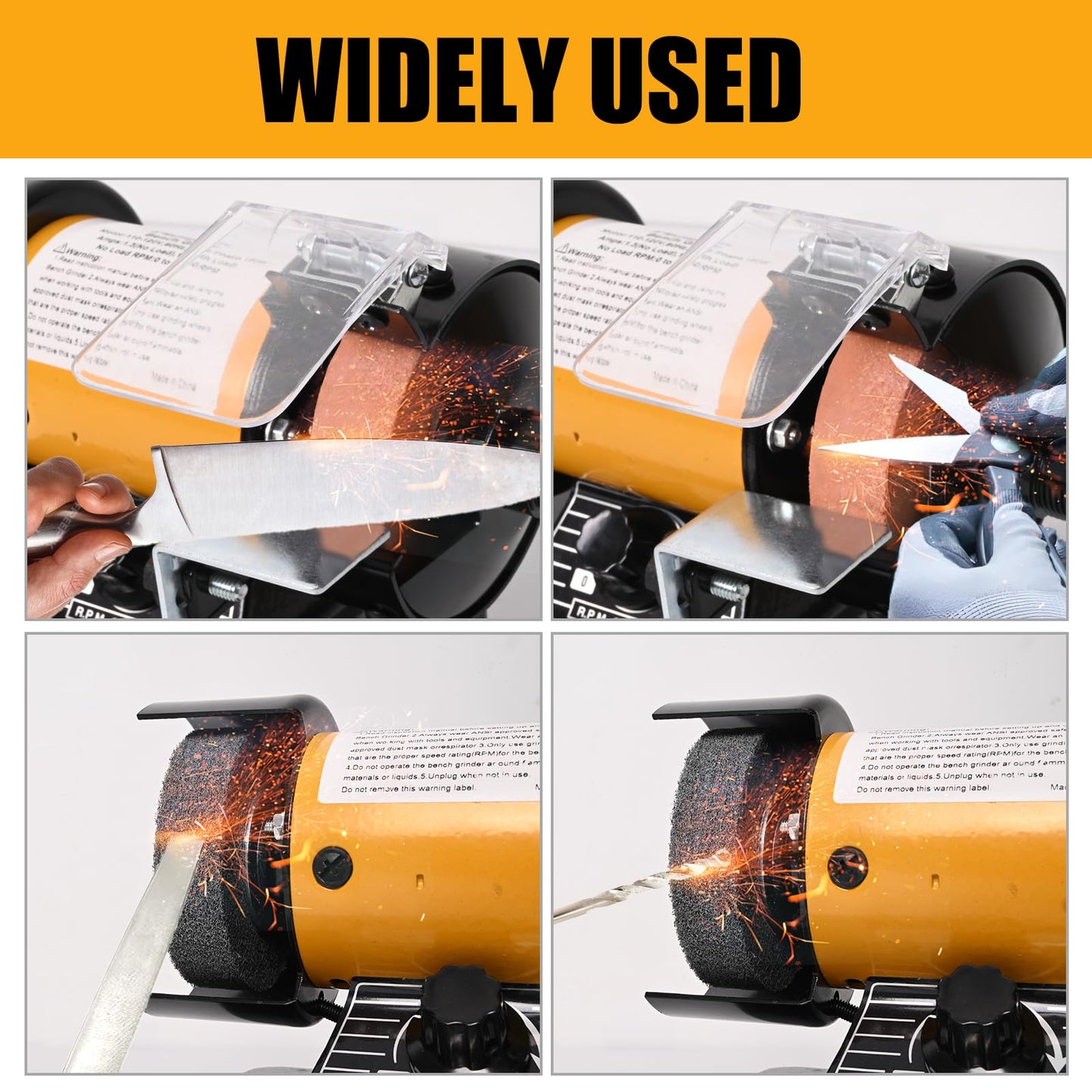 Vevitts Mini Multi Purpose 3" Bench Grinder and Polisher with Tool Rest and Safety Guard, 31" Long Flexible Shaft, Variable Speed Dial 0-10000 RPM, 110V 150W