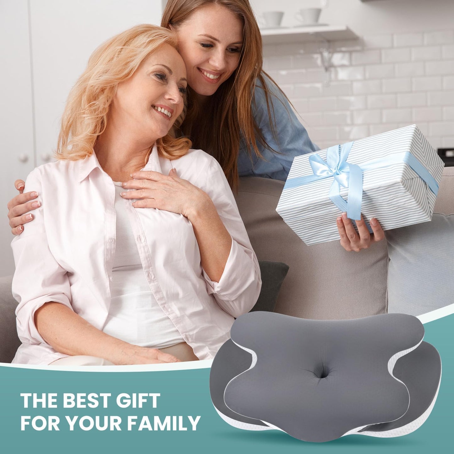 A-Pce Cervical Neck Pillow, Ergonomic Memory Foam Pillows for Neck Pain Relief with Breathable Pillowcase, Adjustable Contour Neck Support Pillow for Side Back Stomach Sleepers, Odorless