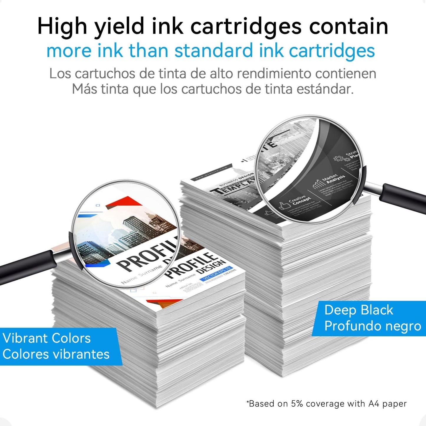 High Yield 62XL Ink Cartridges Black Tri-Colour Compatible for HP 62 Ink Cartridge Works with HP Envy 5540 5640 5660 7644 OfficeJet 5740 5741 8040 Printer, 750 Pages Black, 450 Pages Color