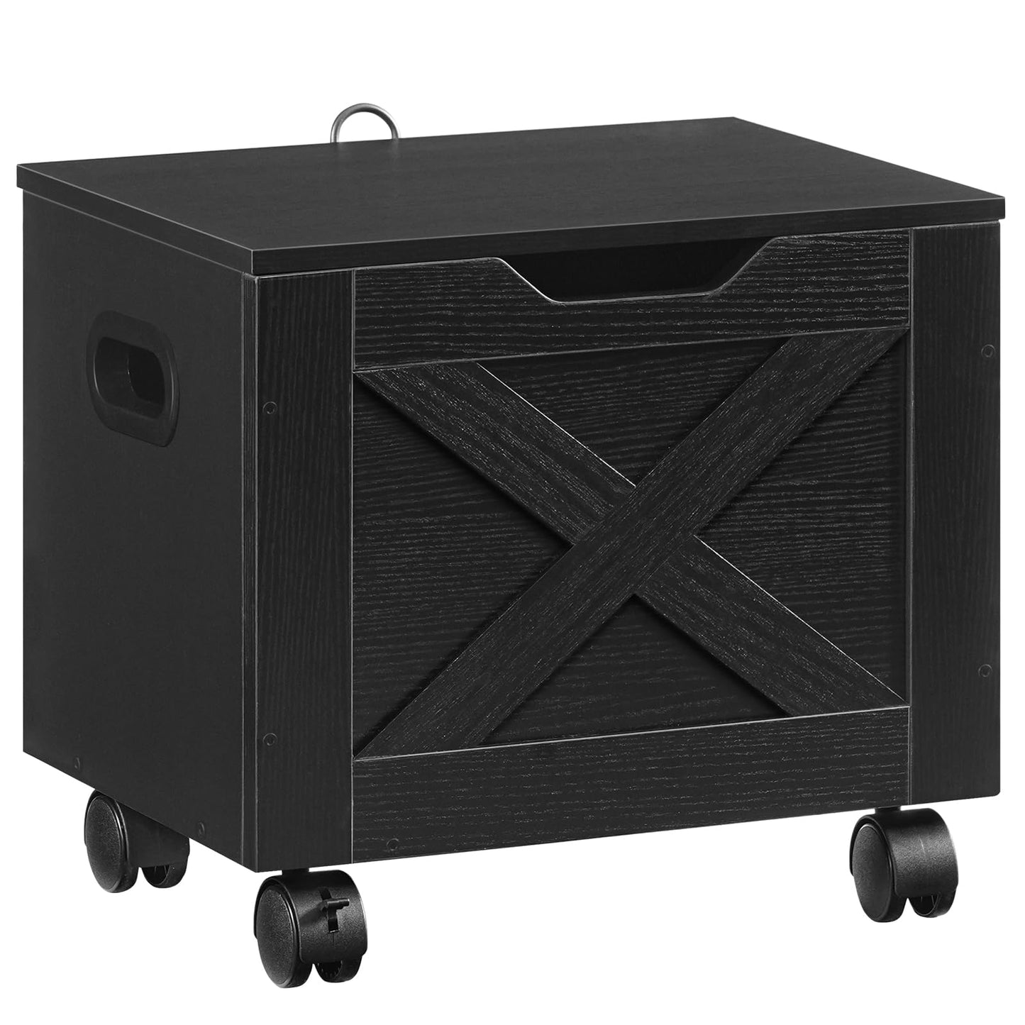 MAHANCRIS Mobile File Cabinet, Rolling Vertical Office Cabinet, Under Desk Small Filing Cabinet with Drawer, Hanging File Folders for A4/Letter Size, for Home Office, Black FCBK4001
