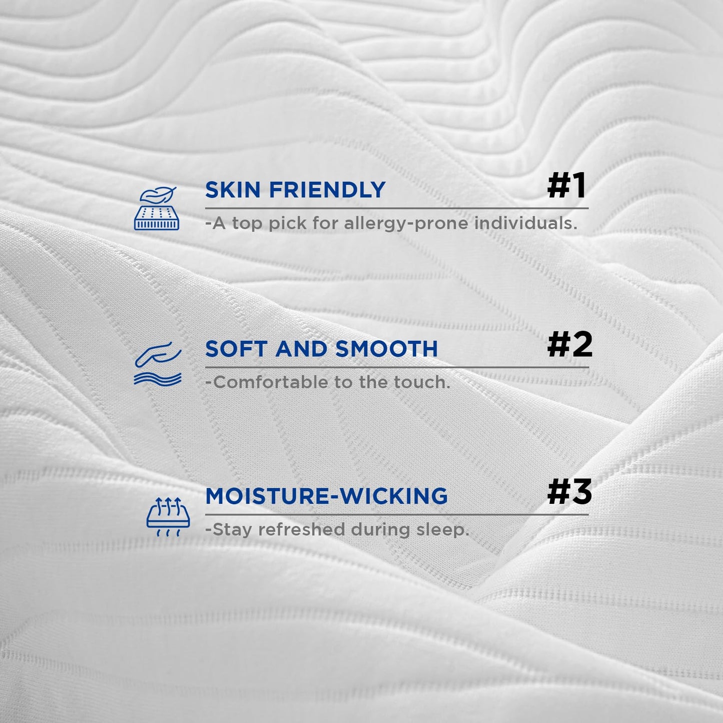 Upvilla Queen Mattress Protector Waterproof - Machine Washable, Noiseless Bed Mattress Pad Cover with Deep Pocket for 8 to 21 Inch Mattresses