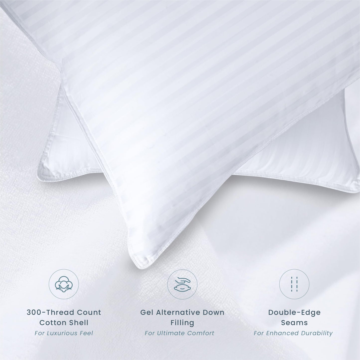 Threadmill Bed Pillows King Size Set of 2 | Down Alternative Cooling Bed Pillow for Sleeping | Firm Soft Pillows for Bed | 20 x 36 Hotel, King Size Pillows 2 Pack for Back, Stomach or Side Sleepers