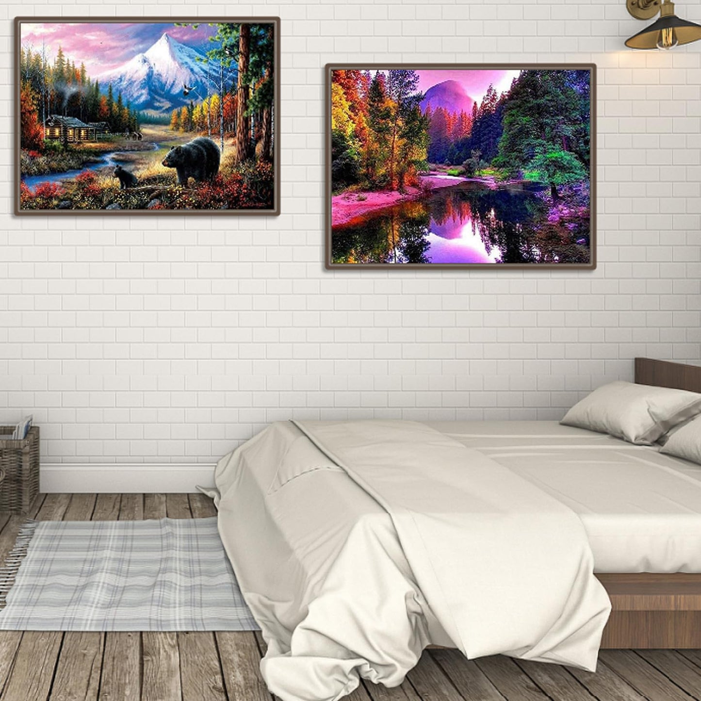 6 Pack Paint by Number for Adult Kits, JATOK 6 Sets Independent of Pigments DIY Landscape Oil Painting by Number Kits on Canvas for Adults Beginners for Home Wall Decoration 12 x 16in/30x40cm,Independent packaging Without Frames