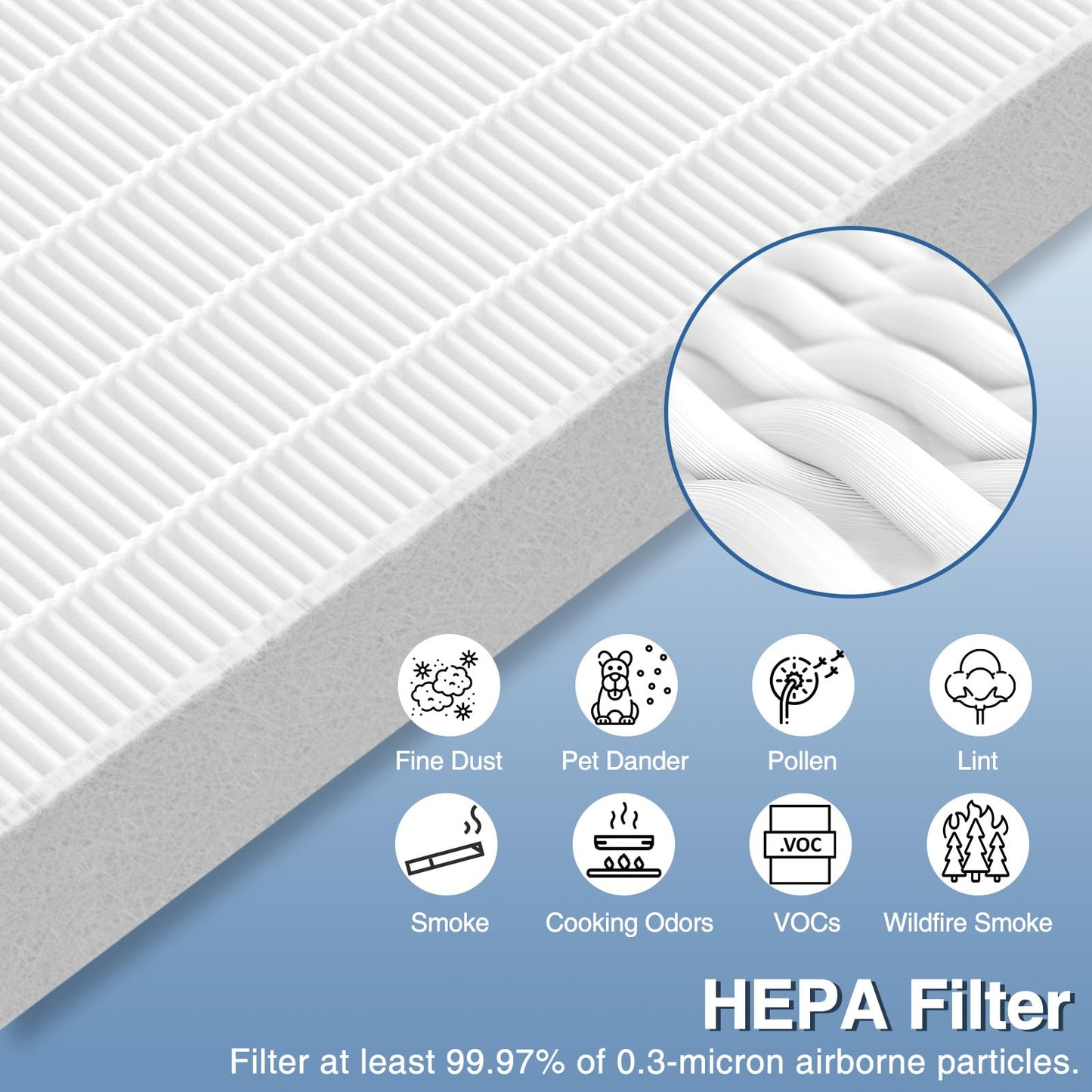 6-Pack HPA300 Replacement Filter R for Honeywell HPA300 Air Purifiers, Fits HPA300, HPA090, HPA100, HPA200 Series, and HPA5300, HRF-R1 HRF-R2 & HRF-R3