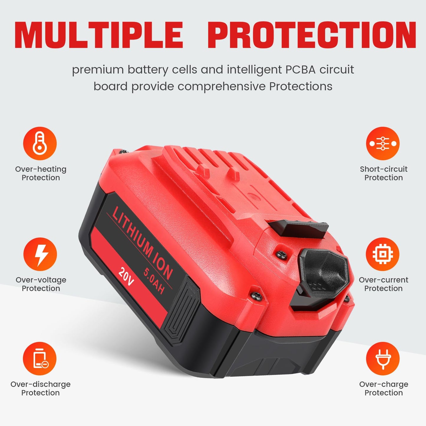 ARyee Upgraded 20V 5000mAh CMCB205 Battery Compatible for Craftsman 20V Battery Compatible with Craftsman Cordless Impact Driver Tools CMCB204 CMCB205 CMCB202