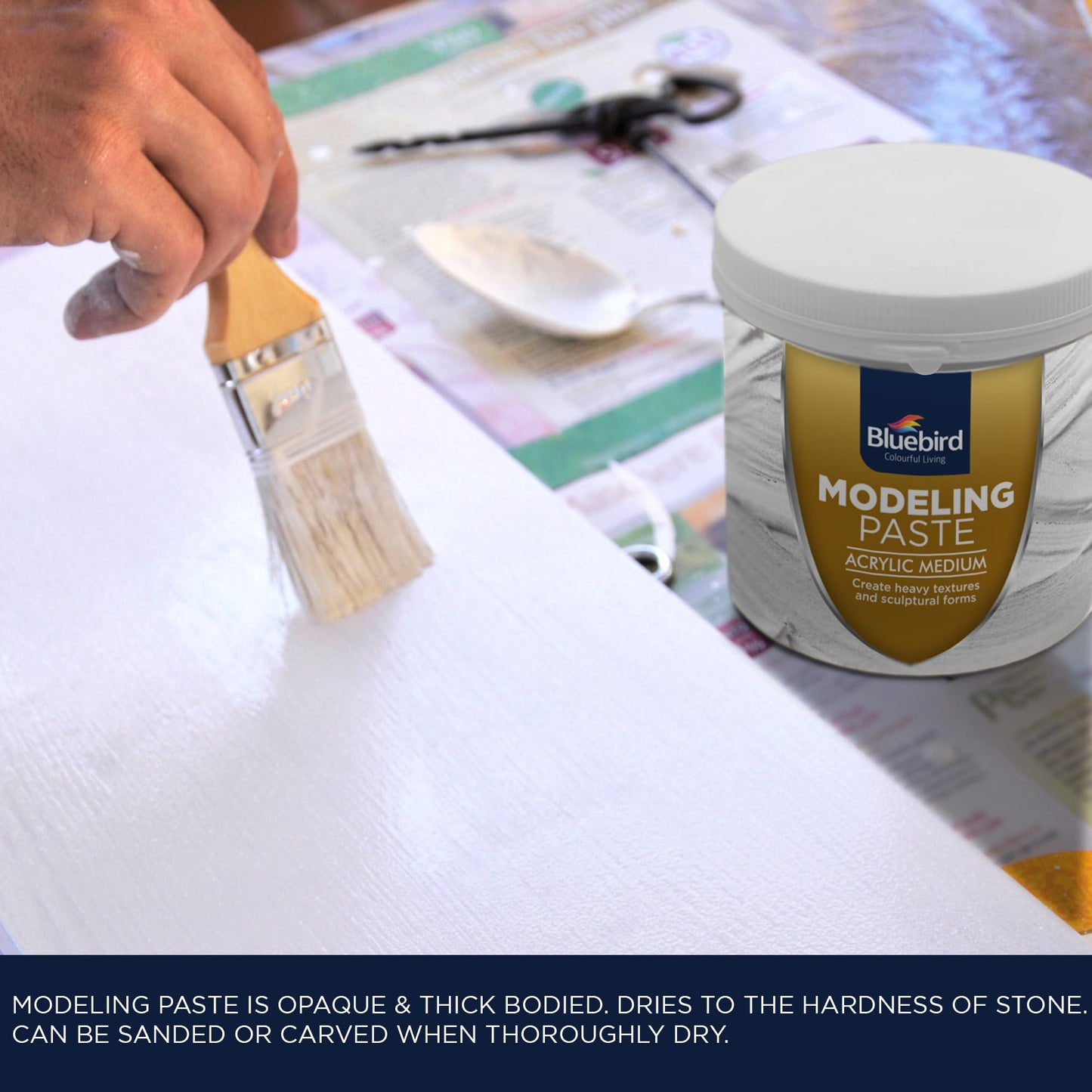 Bluebird Modeling Paste 28.2 oz / 800GM - High Density, Acrylic Medium - for Texture and Thickness, Dimension Additive