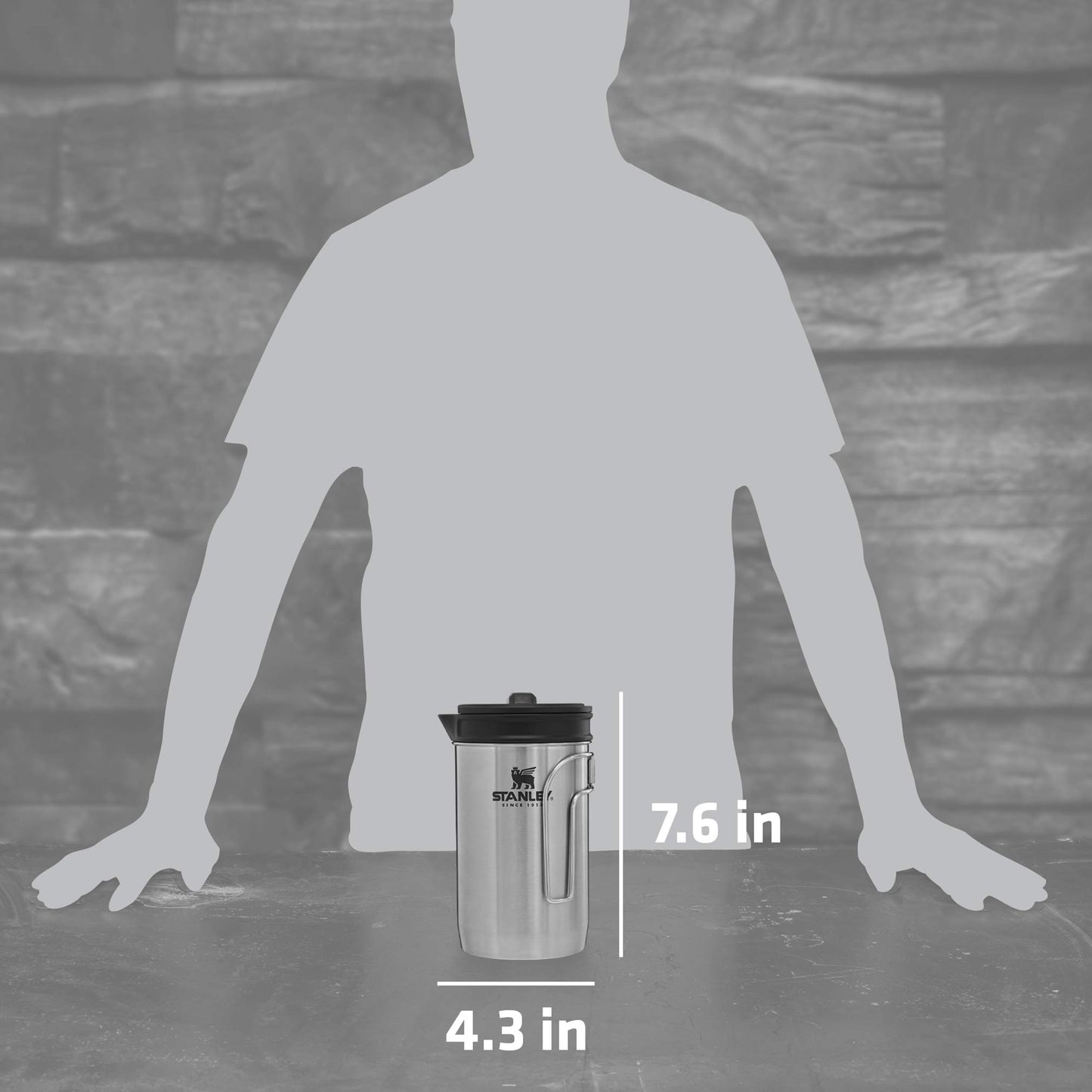 Stanley All In One French Press Coffee Maker 32 oz | 5 Minute Brew, 4 Hours Hot | Mesh Filter for Coffee Grounds | Insulated Stainless Steel French Press | BPA-Free | Stainless