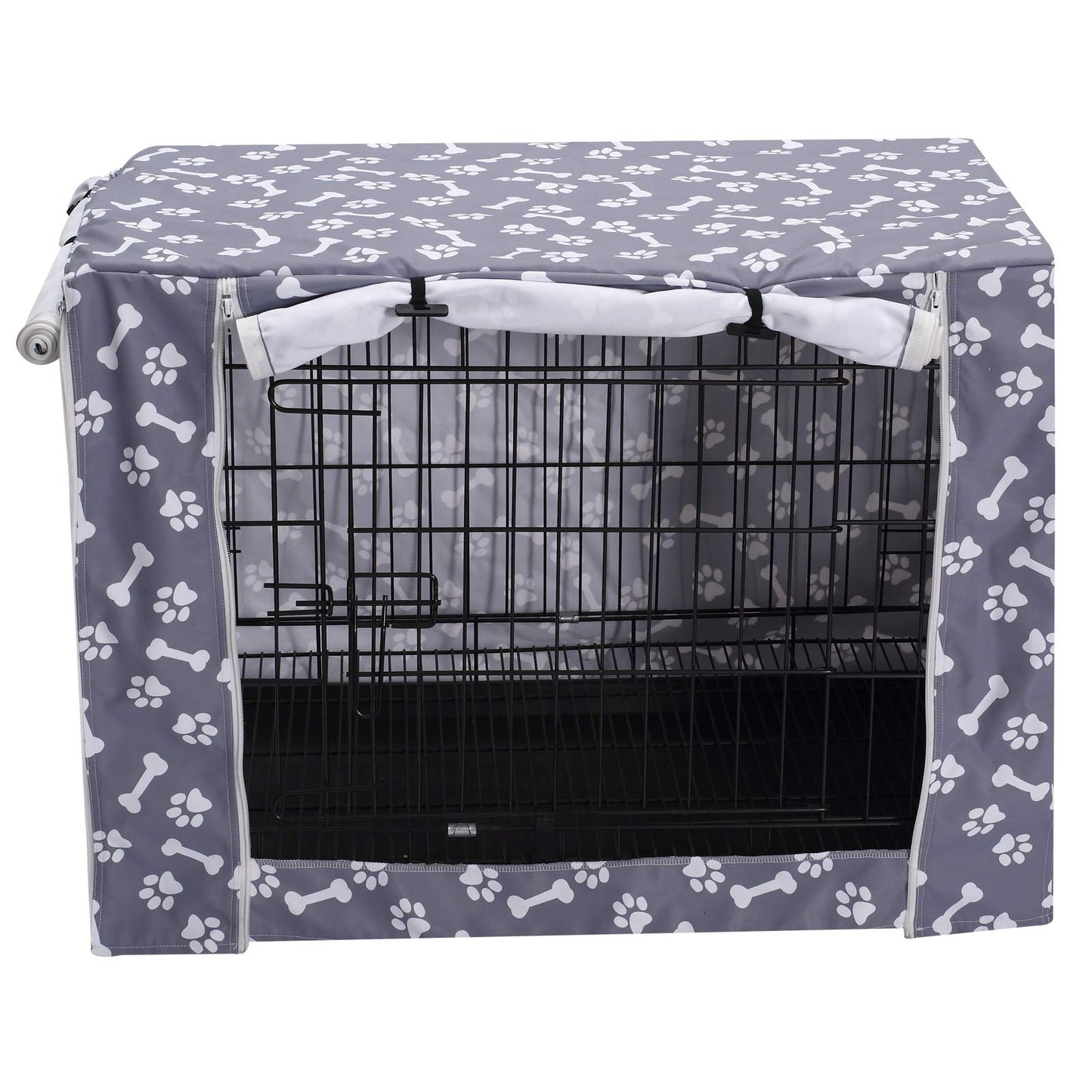 Pethiy Dog Crate Cover Durable Polyester Pet Kennel Cover Universal Fit for Wire Dog Crate - Fits Most 42 inch Dog Crates - Cover only-Sky Gray-42