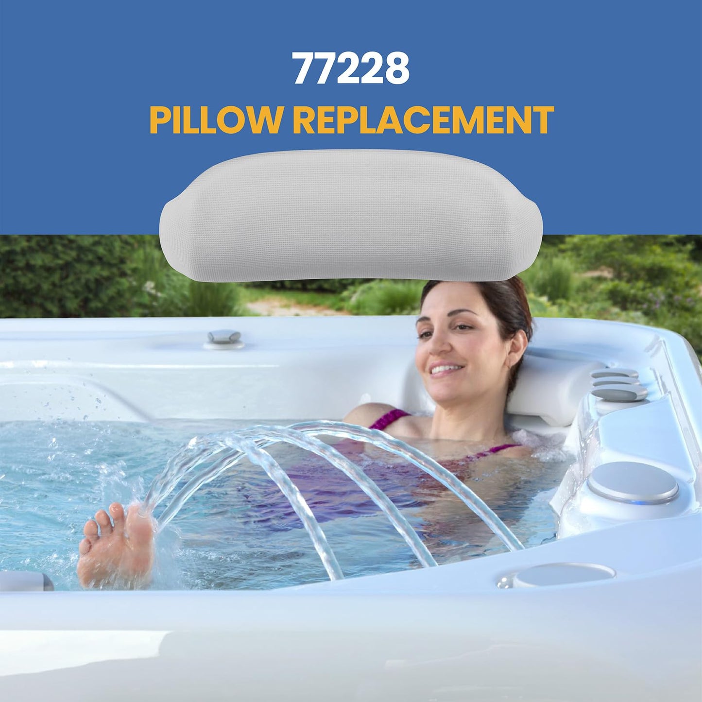 2 Pack 77228 Pillow Replacement for Hot Spring Highlife Range 2014-2022,Hot Tub Head Rest Pillows Fits Aria,Envoy,Grandee, Jetsetter,Jetsetter LX,Prodigy,Sovereign,Triumph & Vanguard,Spa Neck Pillow