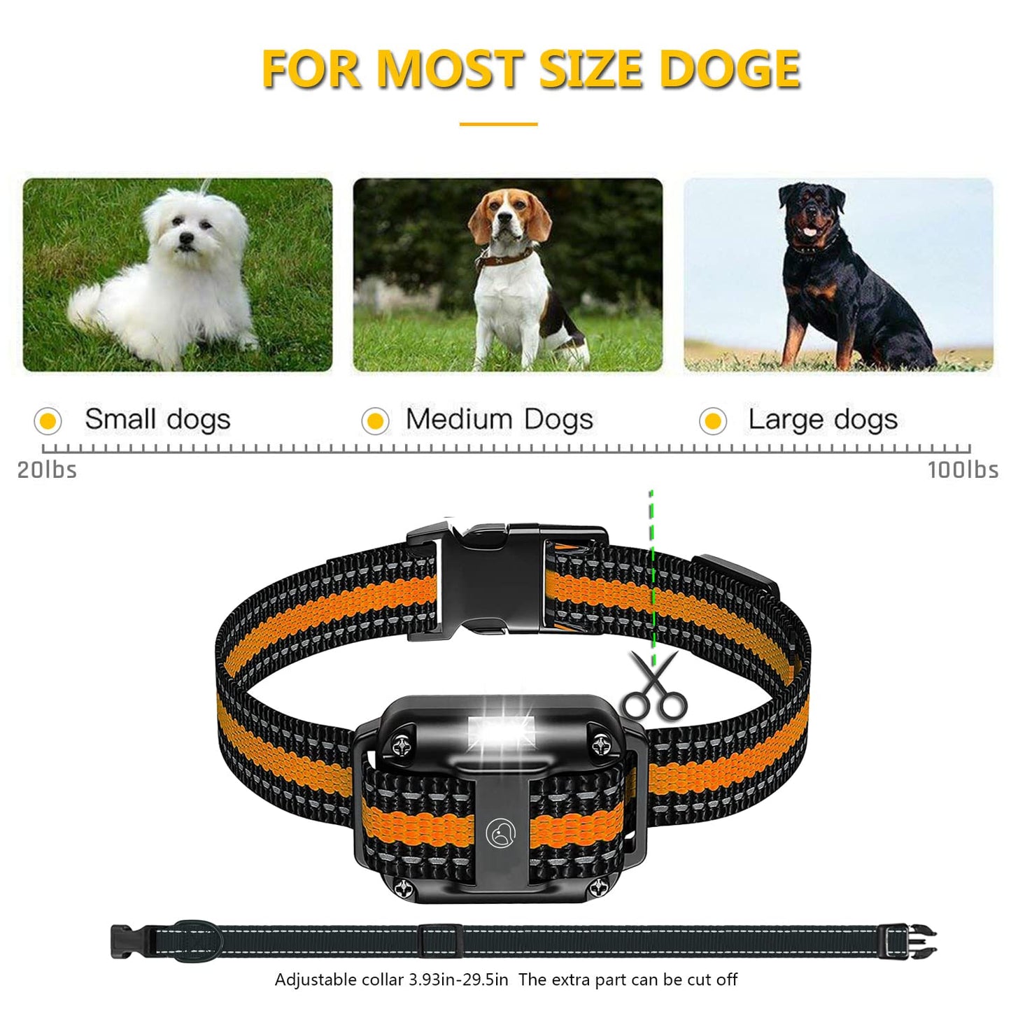 Heaflex Dog Training Electric Collar with Remote, Waterproof Rechargeable, 2600ft Dog Shock Collar with LED Light, Beep, Vibration, Shock for 3 Dogs