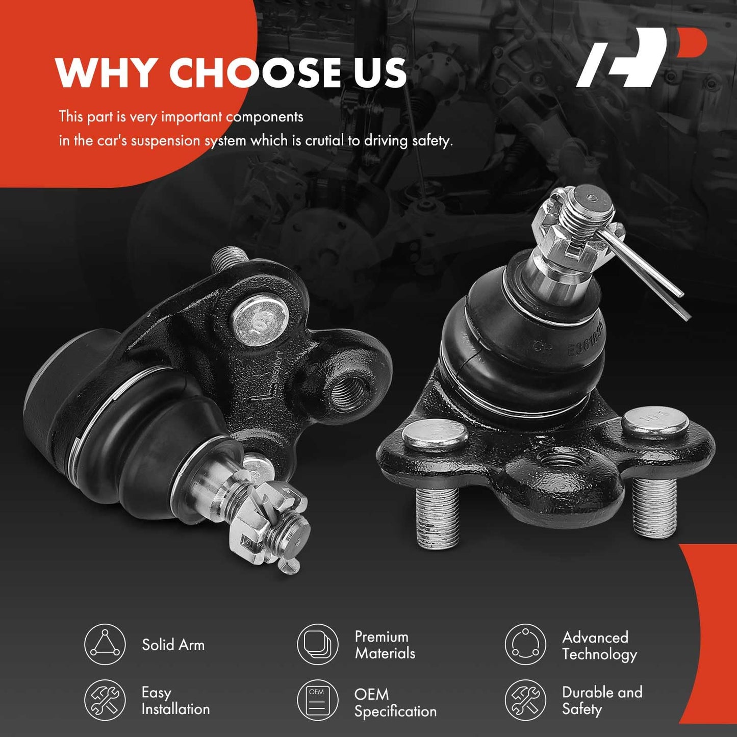 A-Premium 2 x Front Lower Ball Joint, Compatible with Honda Civic 2006-2011 & Acura CSX 2006-2011