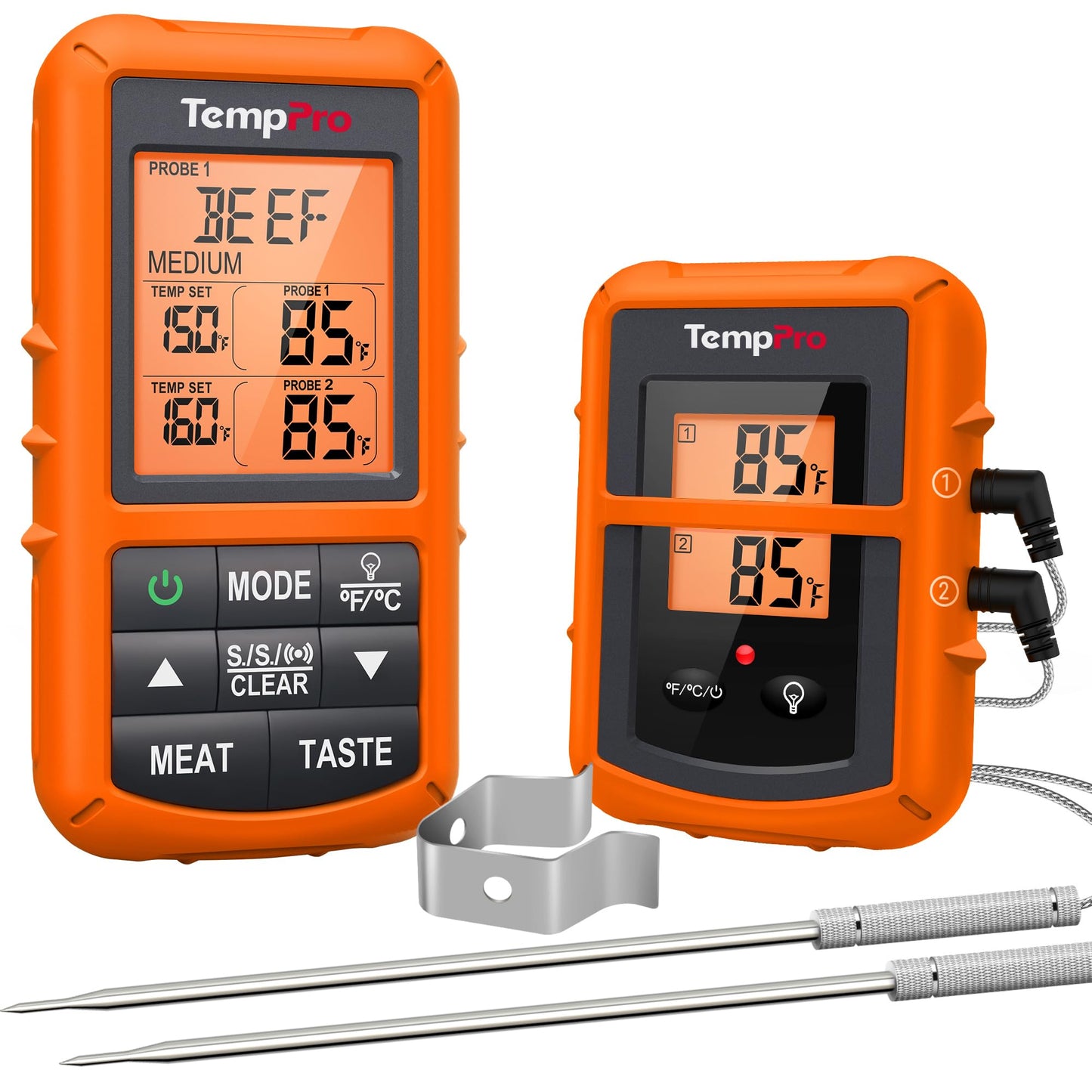 TempPro TP20 500FT Wireless Meat Thermometer with Dual Meat Probe, Digital Cooking Food Meat Thermometer Wireless for Smoker BBQ Grill Thermometer Beef Steak Turkey Thermometer (Previously ThermoPro)