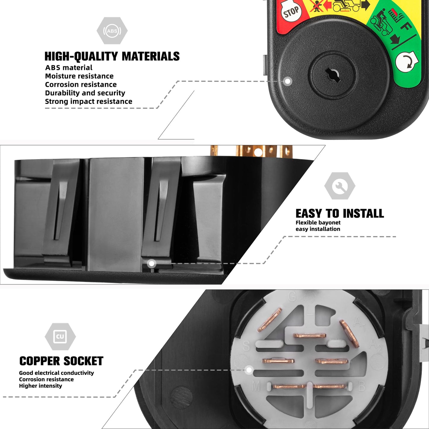 925-06119c 725-04227 Ignition Module Switch with Key for Cub Cadet XT1-LT42 XT1-LT46 XT2-LX42 LTX1040 LTX1042KW LTX1045 / Troy Bilt TB30R TB42 TB46/MTD Craftsman T110 T1200 T1400 T1600 Riding Mowers