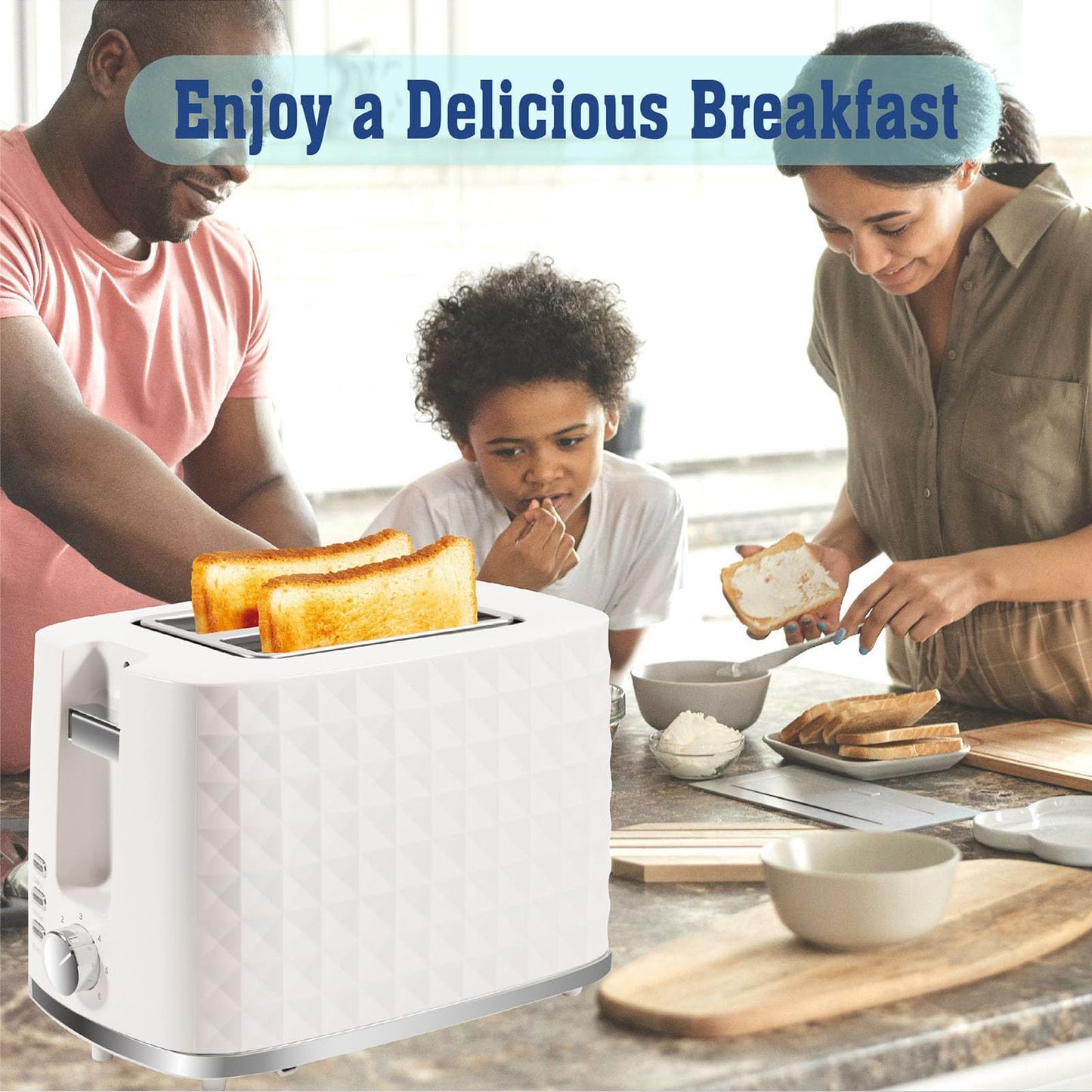 Seydere Toaster 2 Slices, Toasters Wide Slot, Bread Toaster with Cancel, Bagel, Defrost Function, Bagel Toasters with Removable Tray & 6 Temperature Settings, Beige