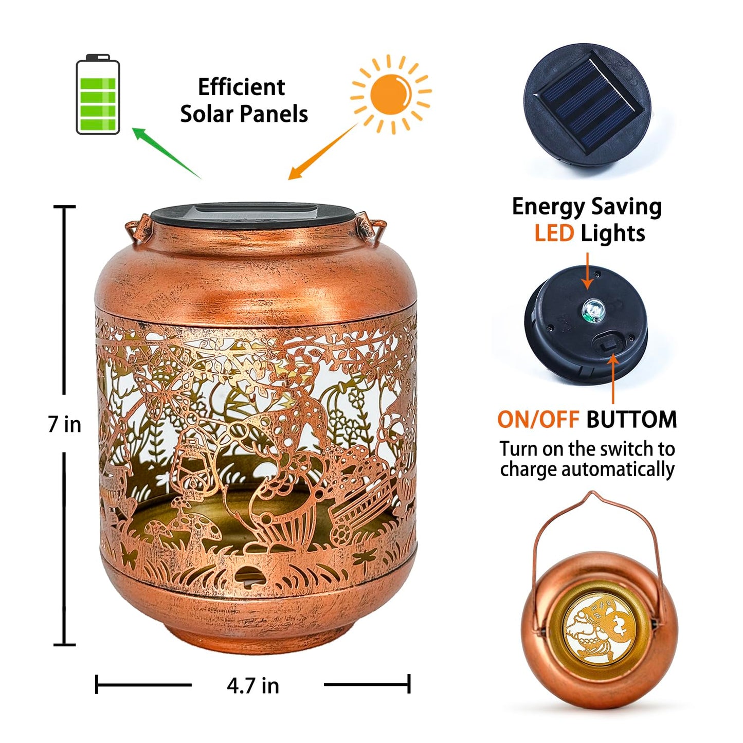 Gnomes Solar Lanterns Outdoor Waterproof,Hanging Solar Lights Gnome Gifts for Women Metal LED Decorative Light for Yard,Patio,Lawn,Tabletop,Pathway,Landscape,Garden Gnomes Decor